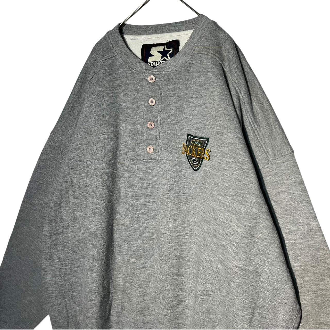 STARTER(スターター) 90's NFL PACKERS henry neck sweatshirt ヘンリーネックスウェット 90年代 XL グレー