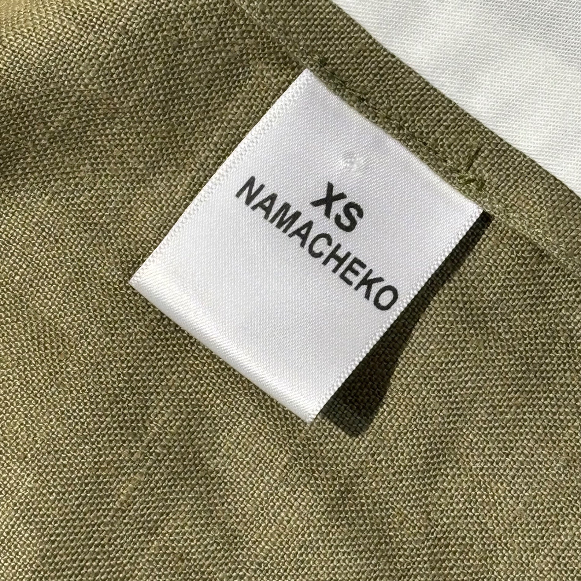 NAMACHEKO(ナマチェコ) Linen Cotton Stand Collar Coat リネン コットン ステンカラー コート XS オリーブ