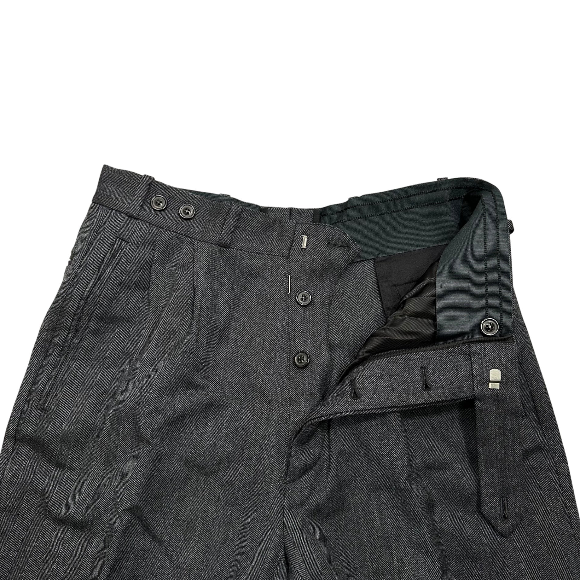 MAISON MARGIELA(メゾンマルジェラ) 22AW 3B Herringbone Wool Suit Setup ヘリンボーン セットアップ スーツ S50BN0506 46 グレー テーラード ジャケット スラックス