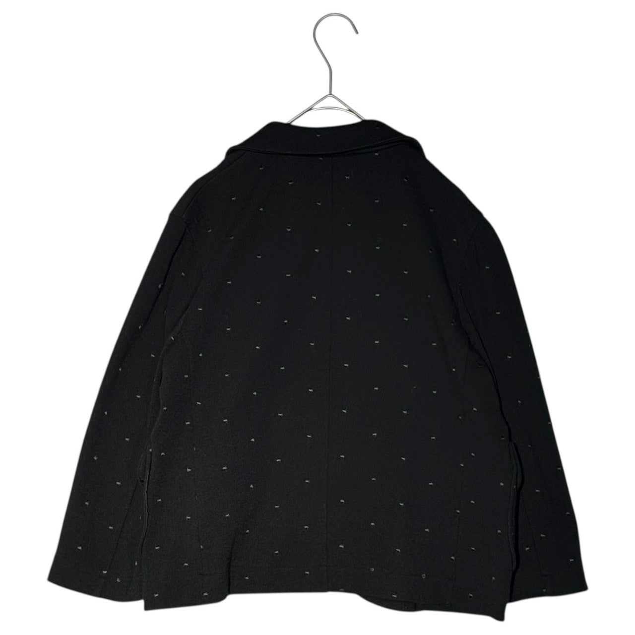 tricot COMME des GARCONS(トリココムデギャルソン) 09AW Short jacket with shawl collar and buttonless dot embroidery ショールカラー ドット刺繍 ボタンレス ショート ジャケット TD-T009 FREE ブラック AD2009