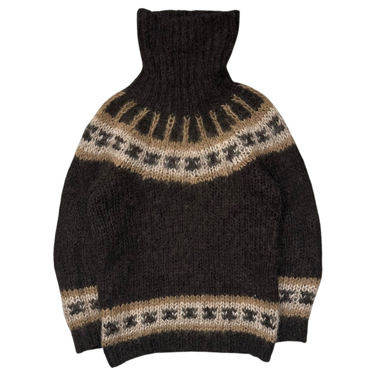 JUNYA WATANABE COMME des GARCONS(ジュンヤワタナベコムデギャルソン) 2004AW Turtleneck Shaggy Knit タートルネック シャギーニット JN-N023 FREE ブラウン×ベージュ AD2004