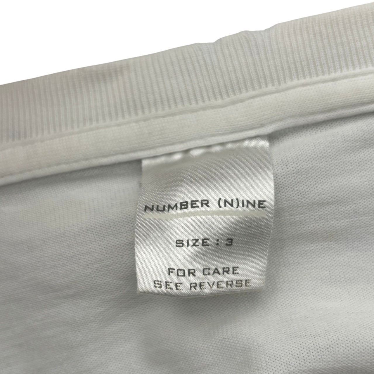 NUMBER (N)INE(ナンバーナイン) 02SS Modern Age Oval-Cut V-Neck T-Shirt with Heavy Distressed Finish 02SS モダンエイジ期 オーバル加工 Vネック Tシャツ ハードダメージ加工 3(M) ホワイト×ブラック アーカイブ
