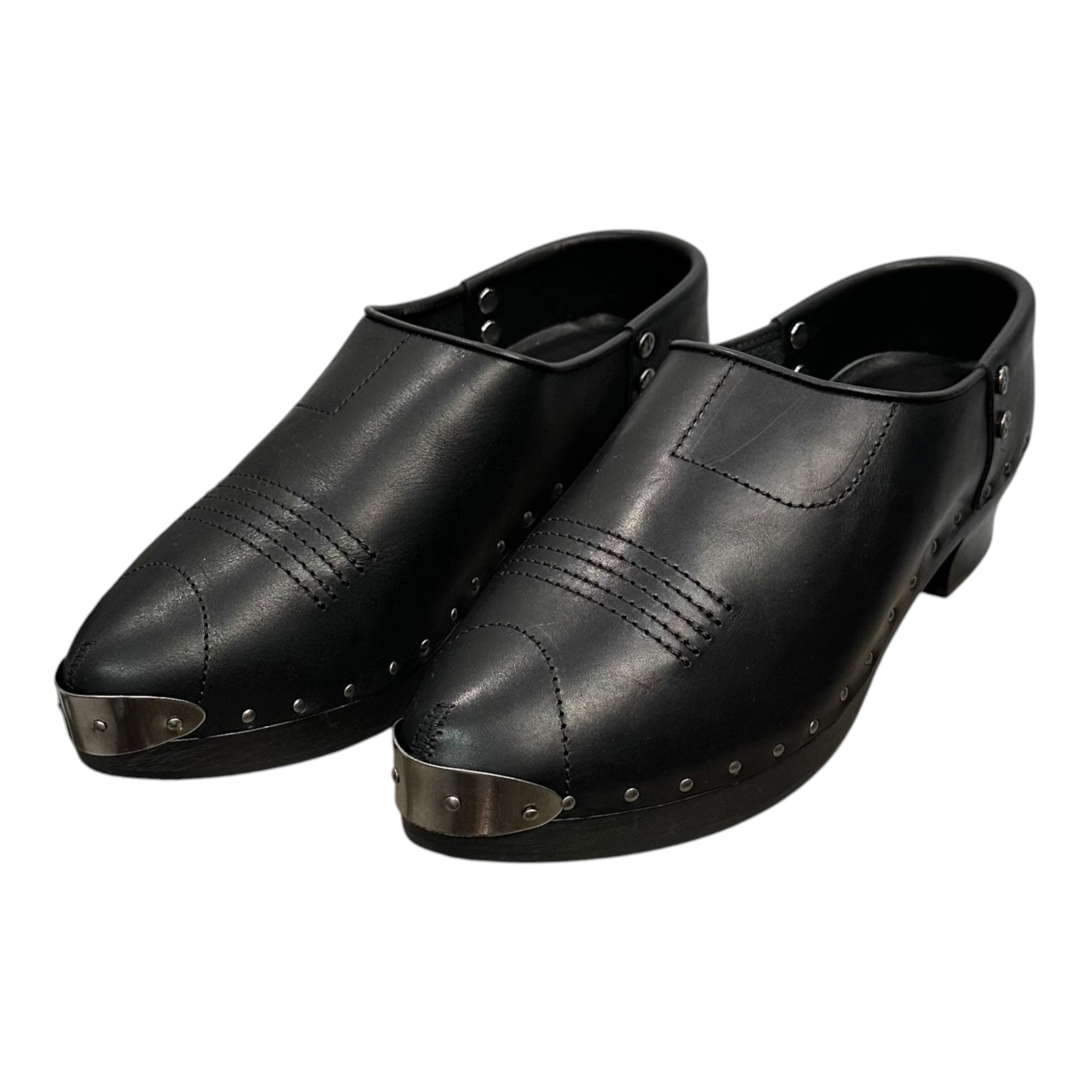 ENFANTS RICHES DEPRIMES(アンファン リッシュ デプリメ) Studded Leather Clogs スタッズ レザー クロッグス メタル スリッポン 40 ブラック×シルバー NUBIANなど取扱 ERD