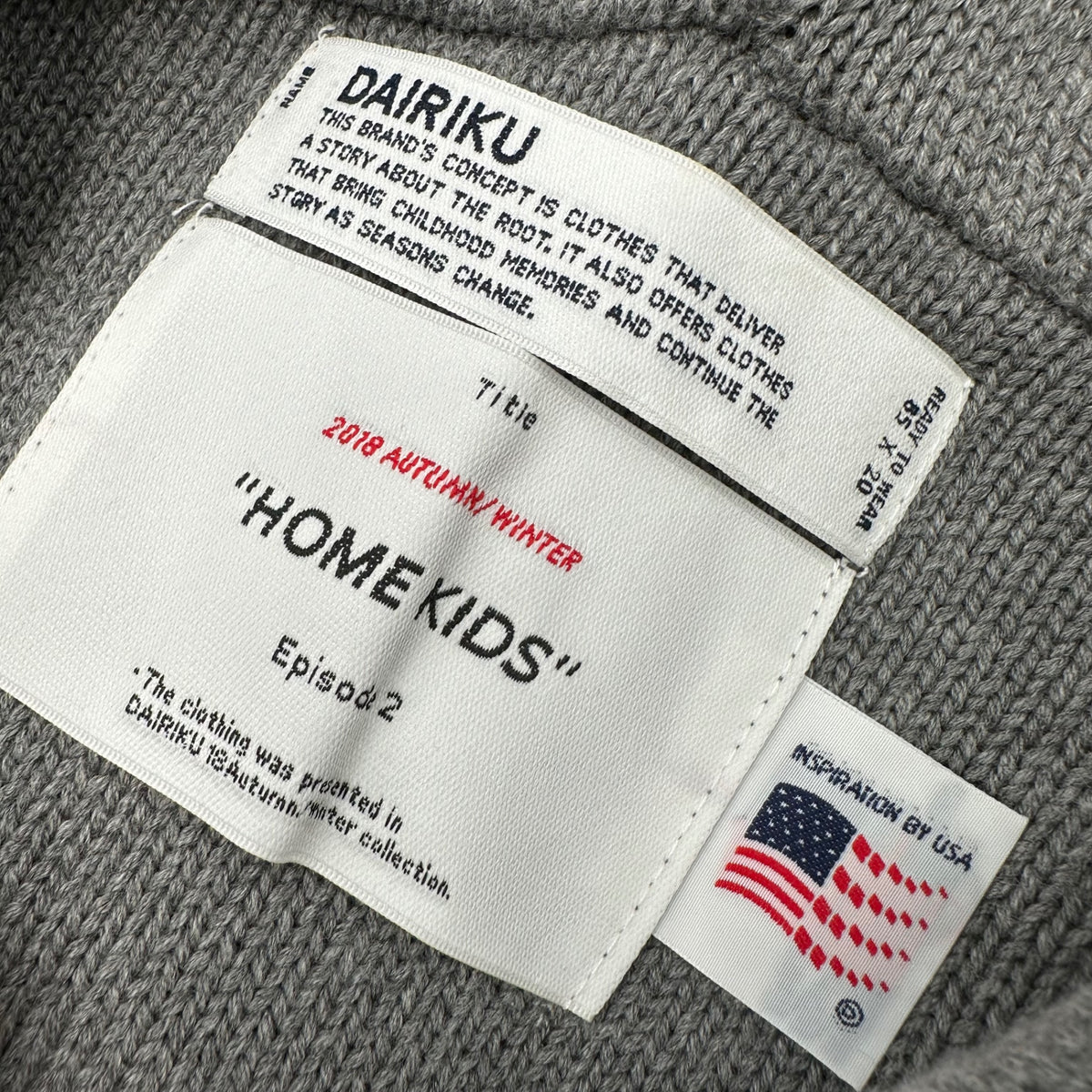DAIRIKU(ダイリク) 2023AW America Knit Hoodie アメリカ ニット フーディ 23AW K-11 FREE グレー
