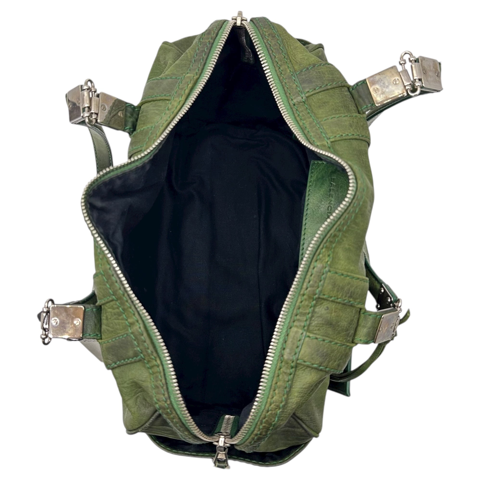 BALENCIAGA(バレンシアガ) 00's Logo Plate Leather Boston Bag 00年代 ロゴ プレート レザー ボストン バッグ 323587.3740 グリーン アーカイブ