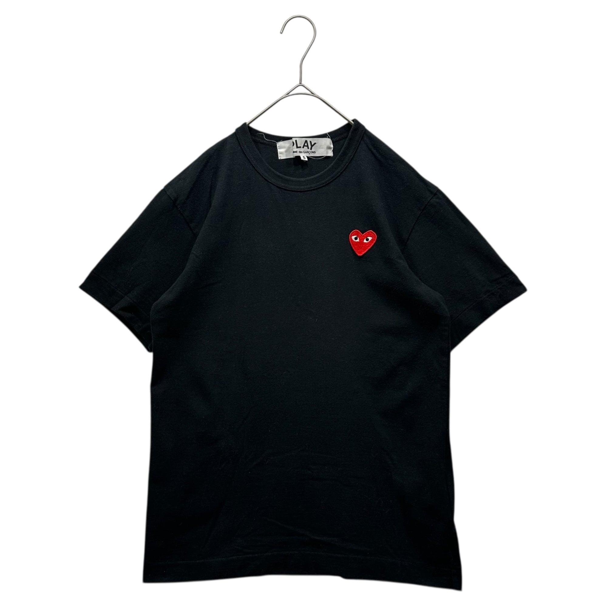 PLAY COMME des GARCONS(プレイコムデギャルソン) 20SS Heart logo crew neck T-shirt ハートロゴ クルーネック Tシャツ AZ-T108 S ブラック×レッド AD2020/05