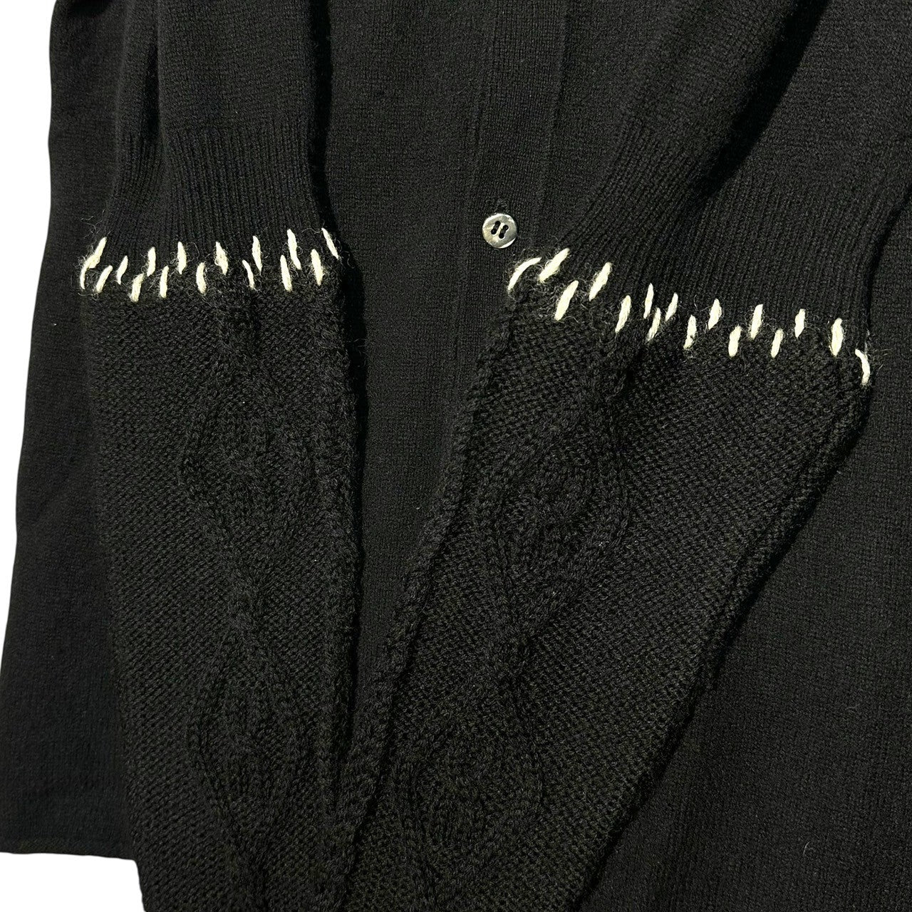 Y's(ワイズ) Sleeve Cable-Switch Wild Stitch Knit Cardigan 袖 ケーブル 切替 ワイルド ステッチ ニット カーディガン YK-K19-801 2(S) ブラック