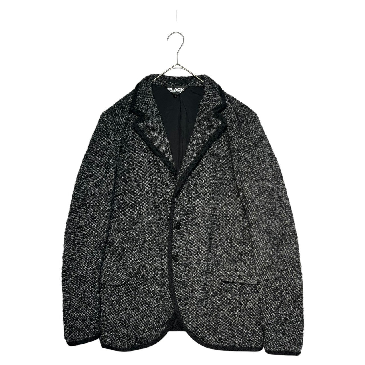 BLACK COMME des GARCONS(ブラックコムデギャルソン) 15AW Brushed wool piping jacket 起毛 ウール パイピング ジャケット 1P-J014 XS グレー AD2015 テーラード