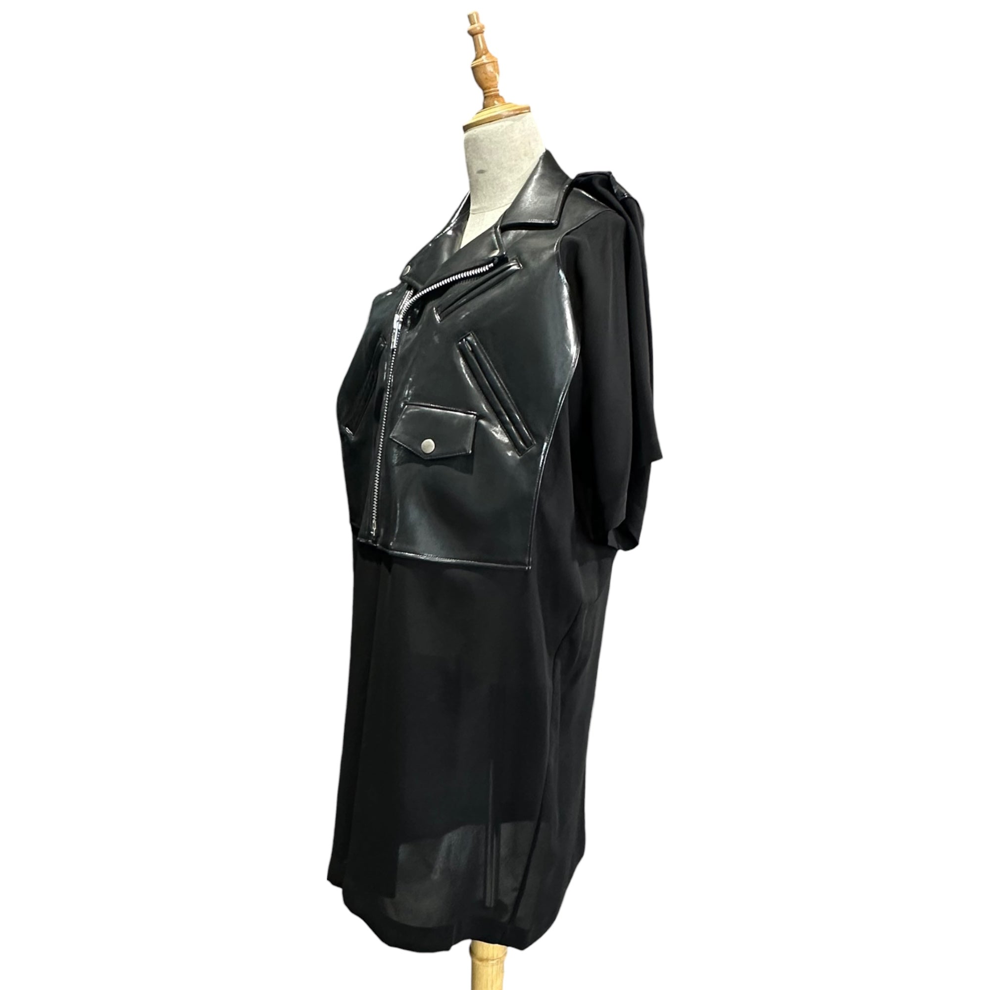 COMME des GARCONS JUNYA WATANABE(コムデギャルソンジュンヤワタナベ) 15SS Eco-Leather Rider's Dress エコレザー ライダース ワンピース JO-O061 S ブラック AD2014