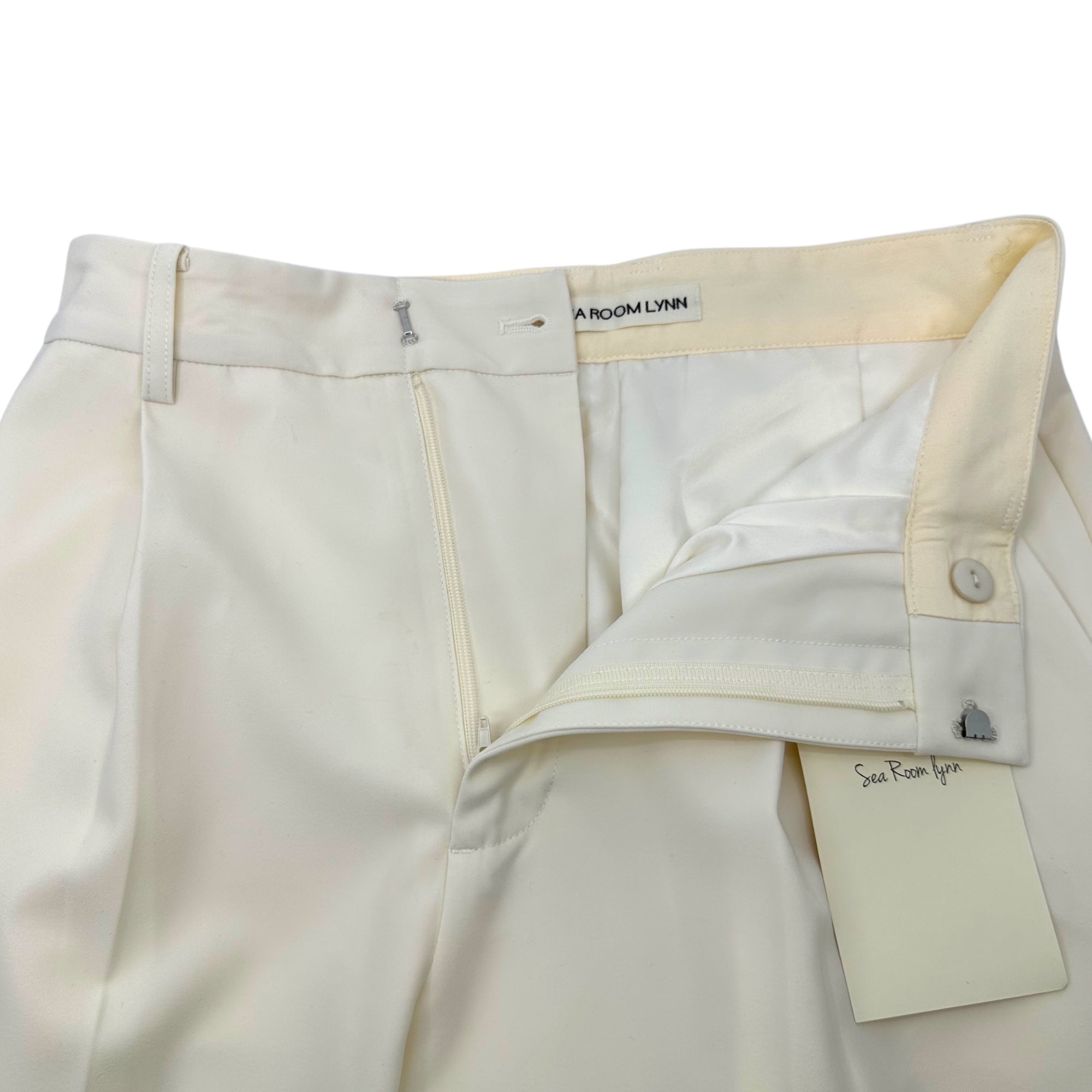SeaRoomlynn(シールーム・リン) center pleat pants センタープリーツ パンツ M オフホワイト