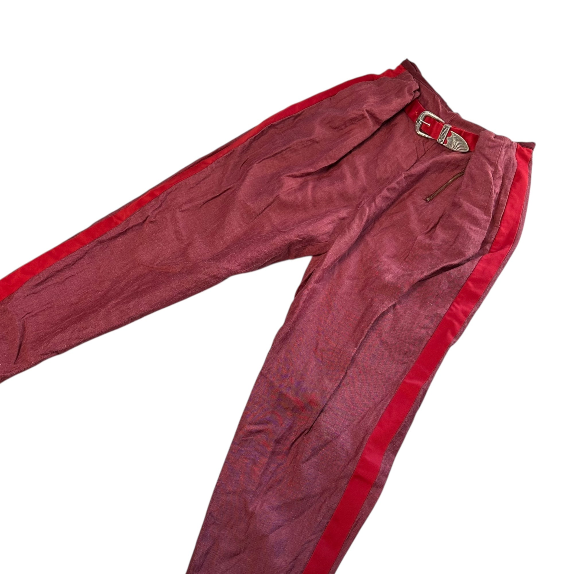 TOGA PULLA(トーガプルラ) 19SS Belted Chambray Wool Pants ベルテッド シャンブレー ウール パンツ TP91-FF231 34(XS程度) レッド