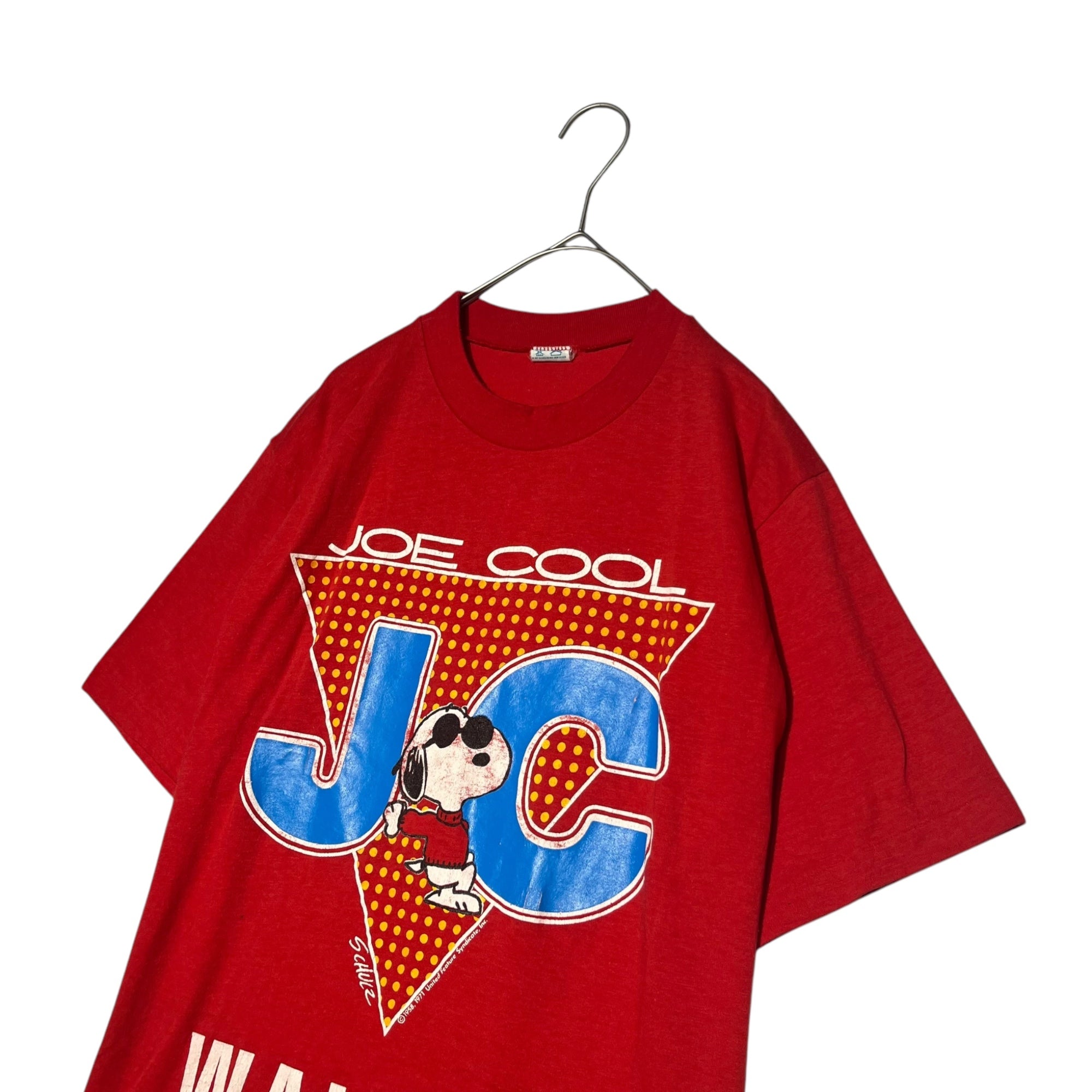 VINTAGE(ヴィンテージ) 70's SNOOPY JOE COOL T-SHIRT スヌーピー ジョークール Tシャツ L レッド ARTEXボディ