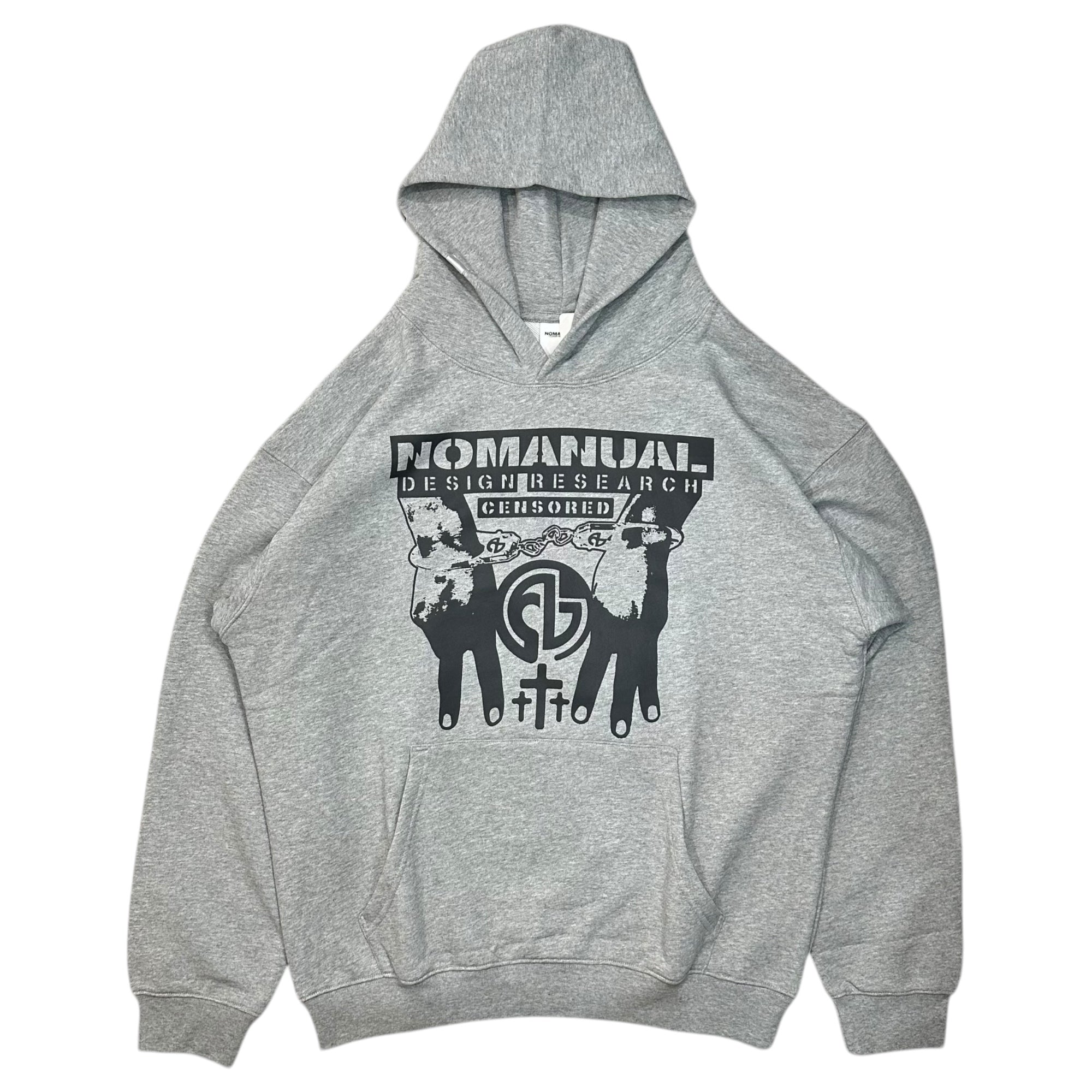 NOMANUAL(ノーマニュアル)  N.M.C front graphic HOODIE フロント グラフィック フーディ パーカー L グレー