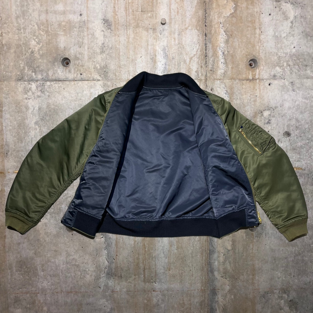 TOGA VIRILIS(トーガビリリース) Nylon twill bomber jacket TV52-FC313 46 カーキ×ネイビー