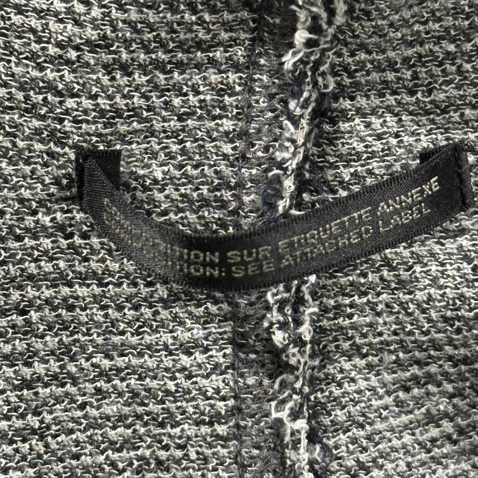 YOHJI YAMAMOTO+NOIR(ヨウジヤマモトプリュスノアール) Asymmetrical Cotton Cardigan 千鳥柄 変形 コットン カーディガン NJ-T44-061 2 グレー