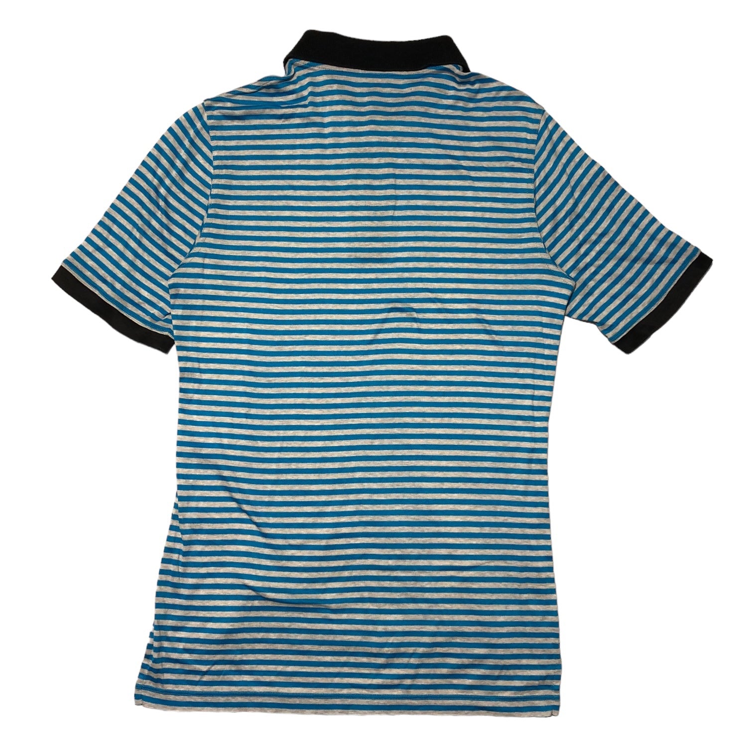 BALENCIAGA(バレンシアガ) BB ロゴ ボーダー 半袖 ポロシャツ S ブルー×グレー