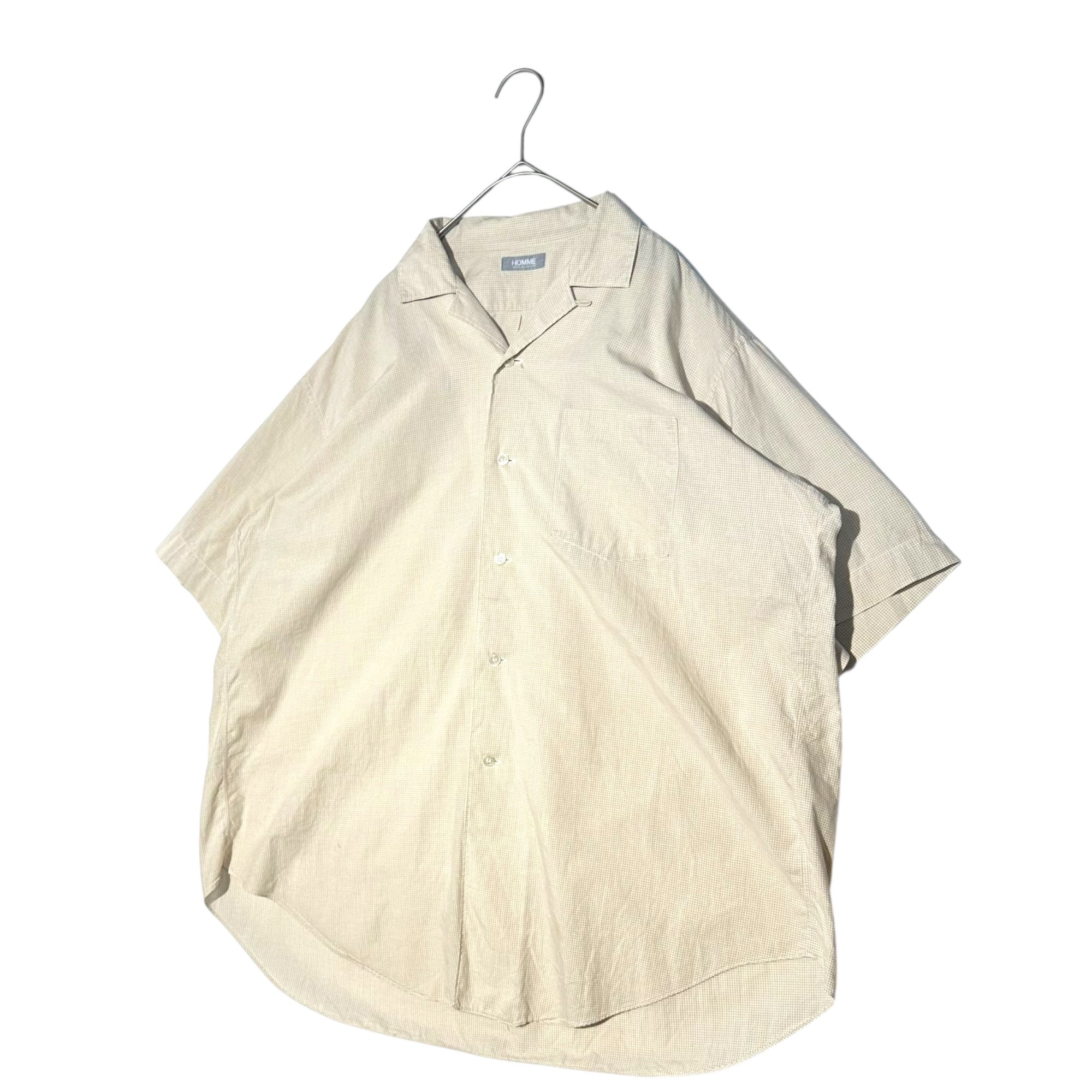 COMME des GARCONS HOMME(コムデギャルソンオム) 78~83's Big Homme Open Collar S/S Oversized Shirt デカオム 開襟 半袖 オーバーサイズ シャツ 表記無(XL程度) ベージュ 70's~80's 70年代～80年代 川久保玲本人期