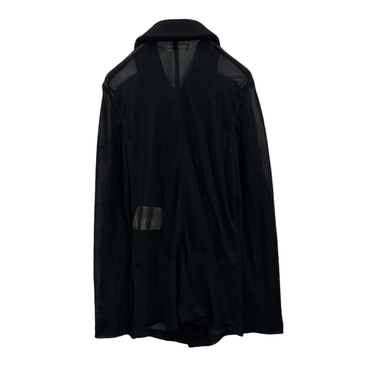 COMME des GARCONS COMME des GARCONS(コムデギャルソンコムデギャルソン) 2009AW Sheer Panel Peter Pan Collar Long Sleeve Blouse 丸襟 シアー 切替 長袖 ブラウス RD-J024 M ブラック AD2009 製品洗い加工 襟 ウール縮絨