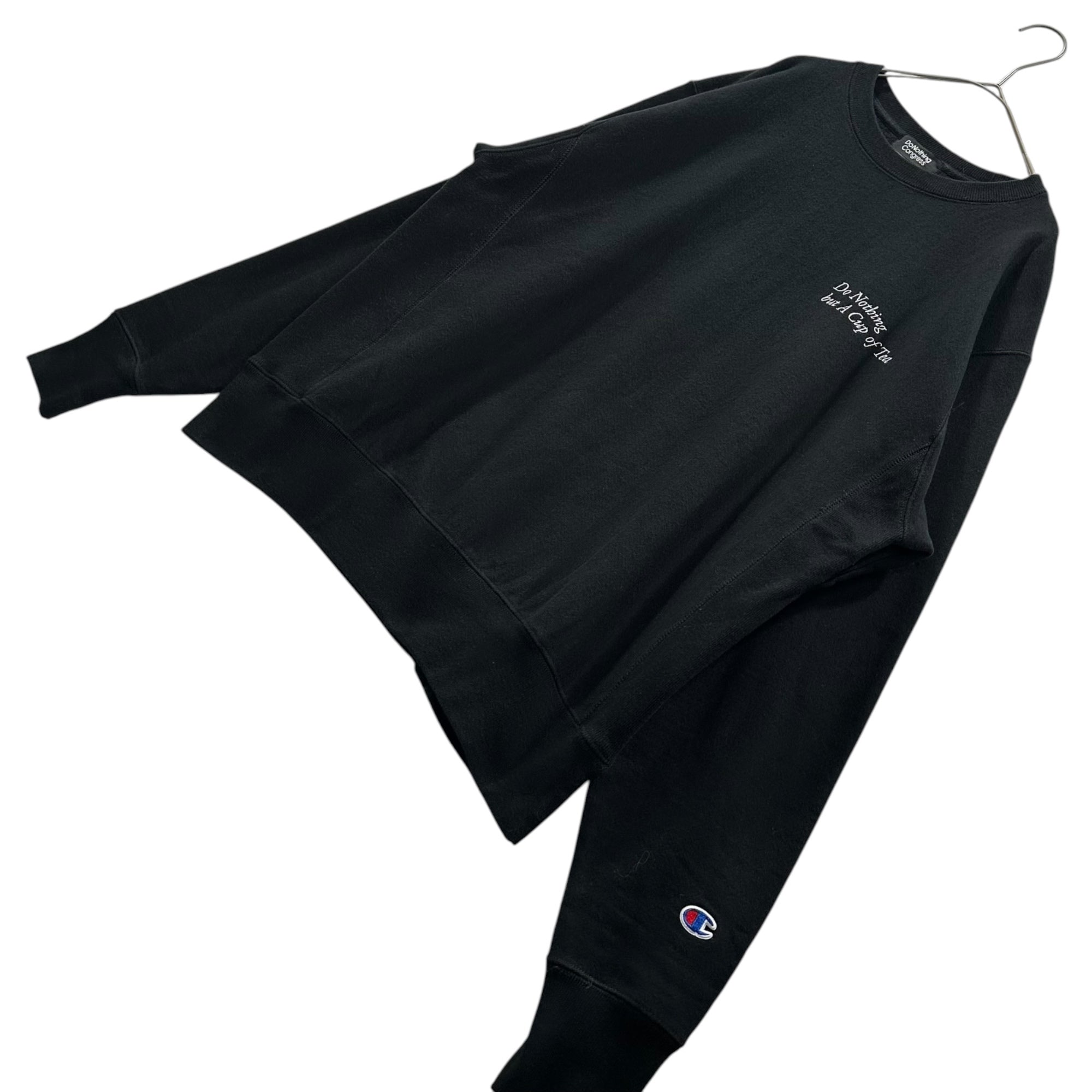 Do Nothing Congress(ドゥーナッシングコングレス) Do Nothing but A Cup of TeaChampion 12oz ヘビーウェイト スウェット XL ブラック championボディ