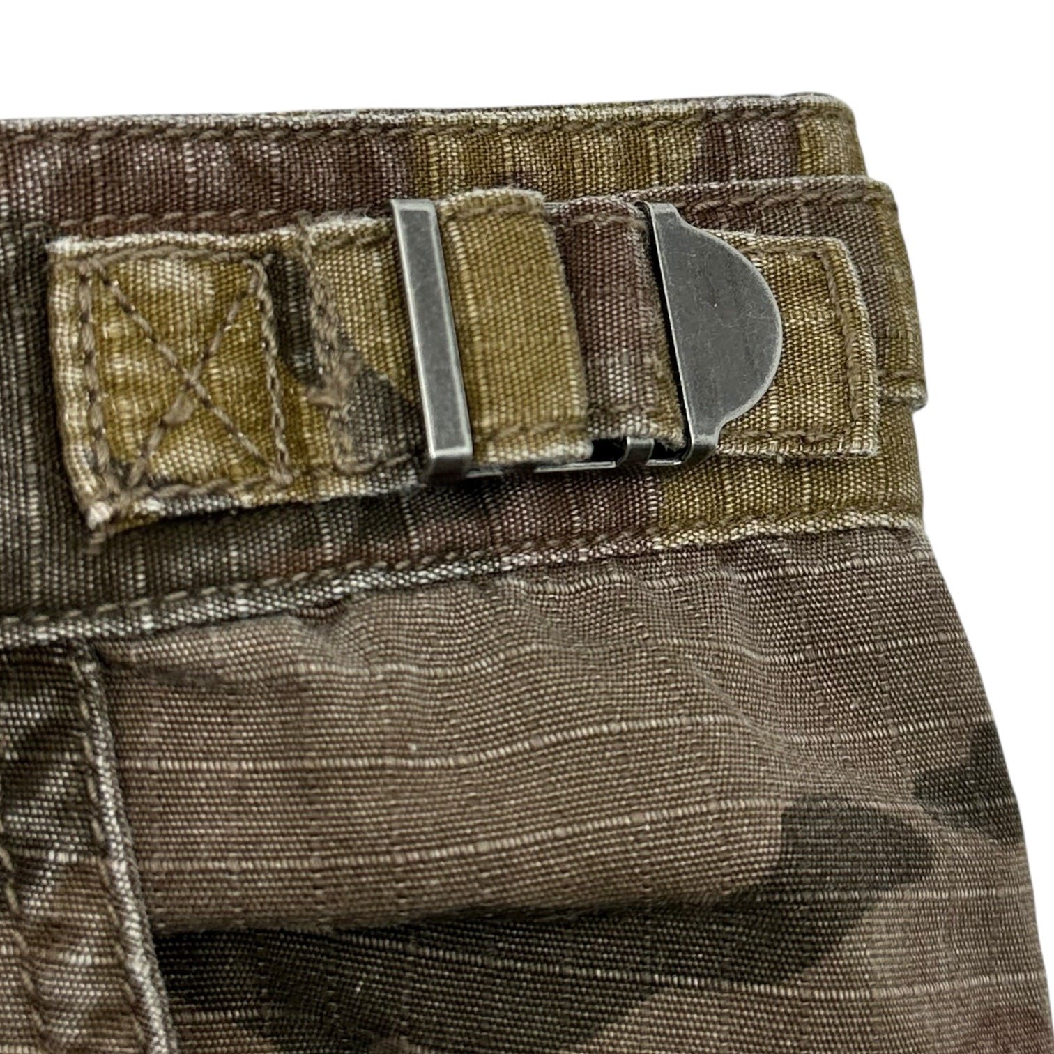 Calvin Klein Jeans(カルバンクラインジーンズ) 00's 7/10 Length Camouflage Damaged Cargo Pants 7分丈 カモフラ ダメージ加工 カーゴ パンツ 32 カーキ Y2K 平成