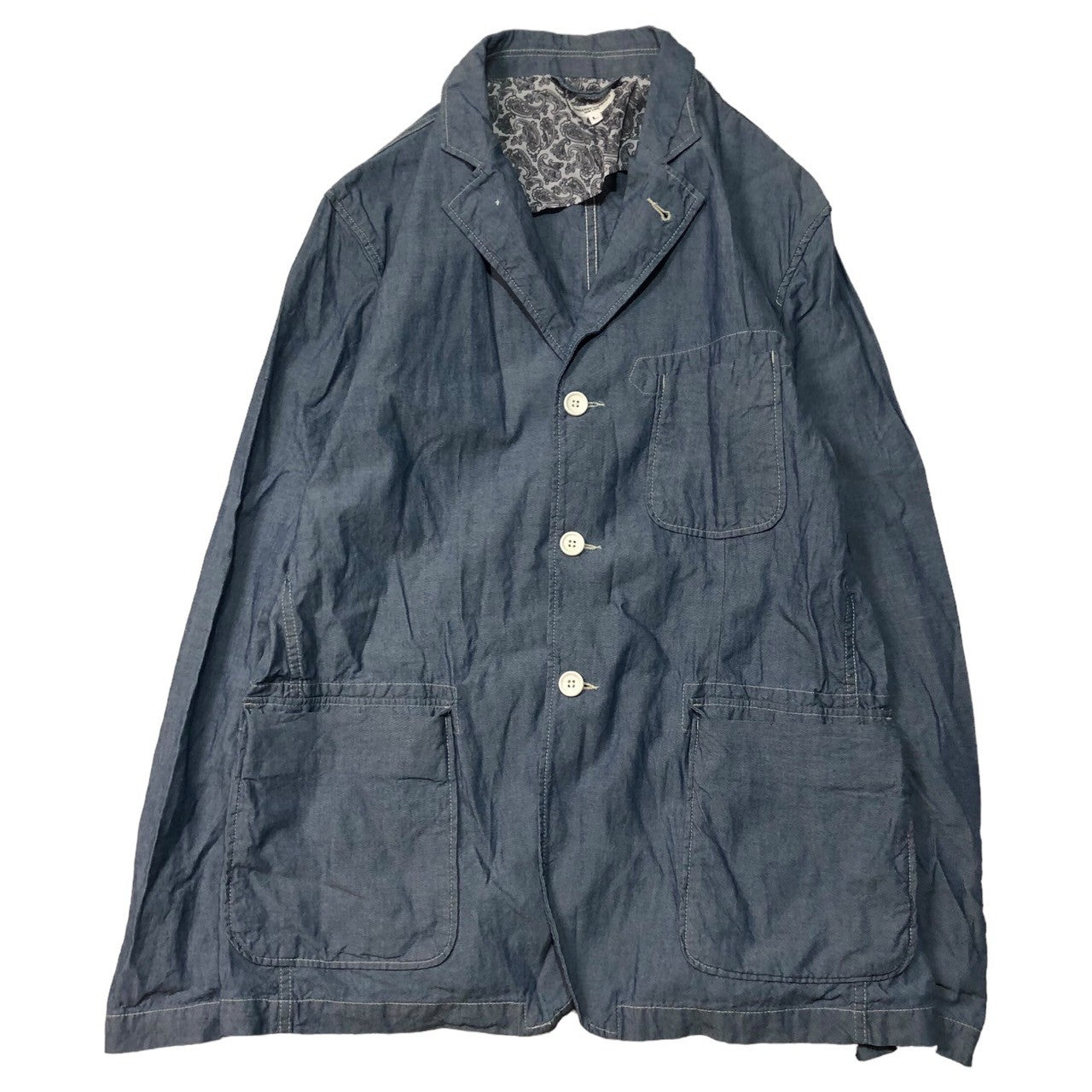 Engineered Garments(エンジニアードガーメンツ) chambray jacket シャンブレー テーラード ジャケット SIZE L ライトインディゴ
