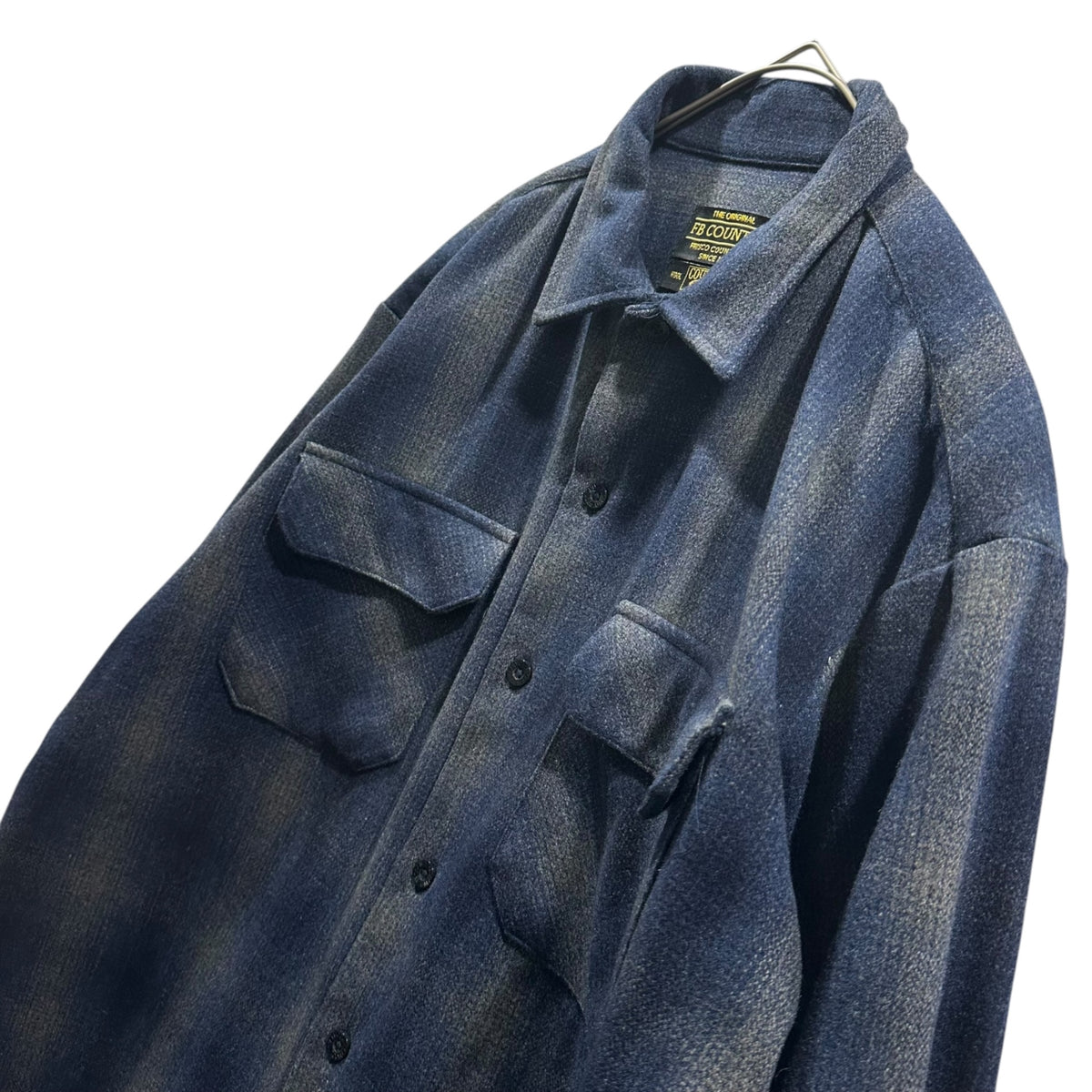 FB COUNTY(エフビーカウンティ) Ombre Check Wool Flannel Shirt -オンブレチェック ウール フランネル シャツ ブルー M
