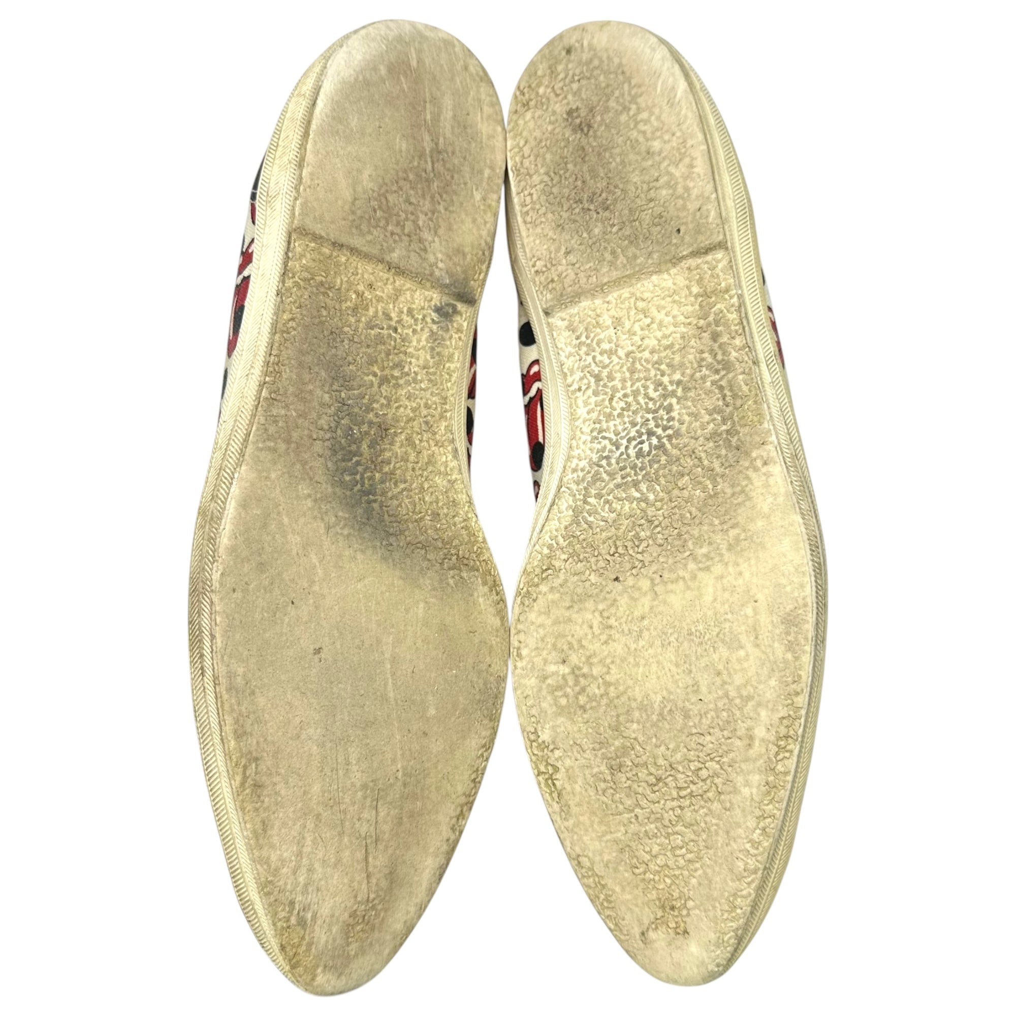 COMME des GARCONS HOMME PLUS(コムデギャルソンオムプリュス) 06SS Rolling Stones Lips & Tongue Print Slip-Ons ローリング ストーンズ リップ＆タン プリント スリッポン JQ25A1 27.0cm ブラック×レッド スニーカー コラボ