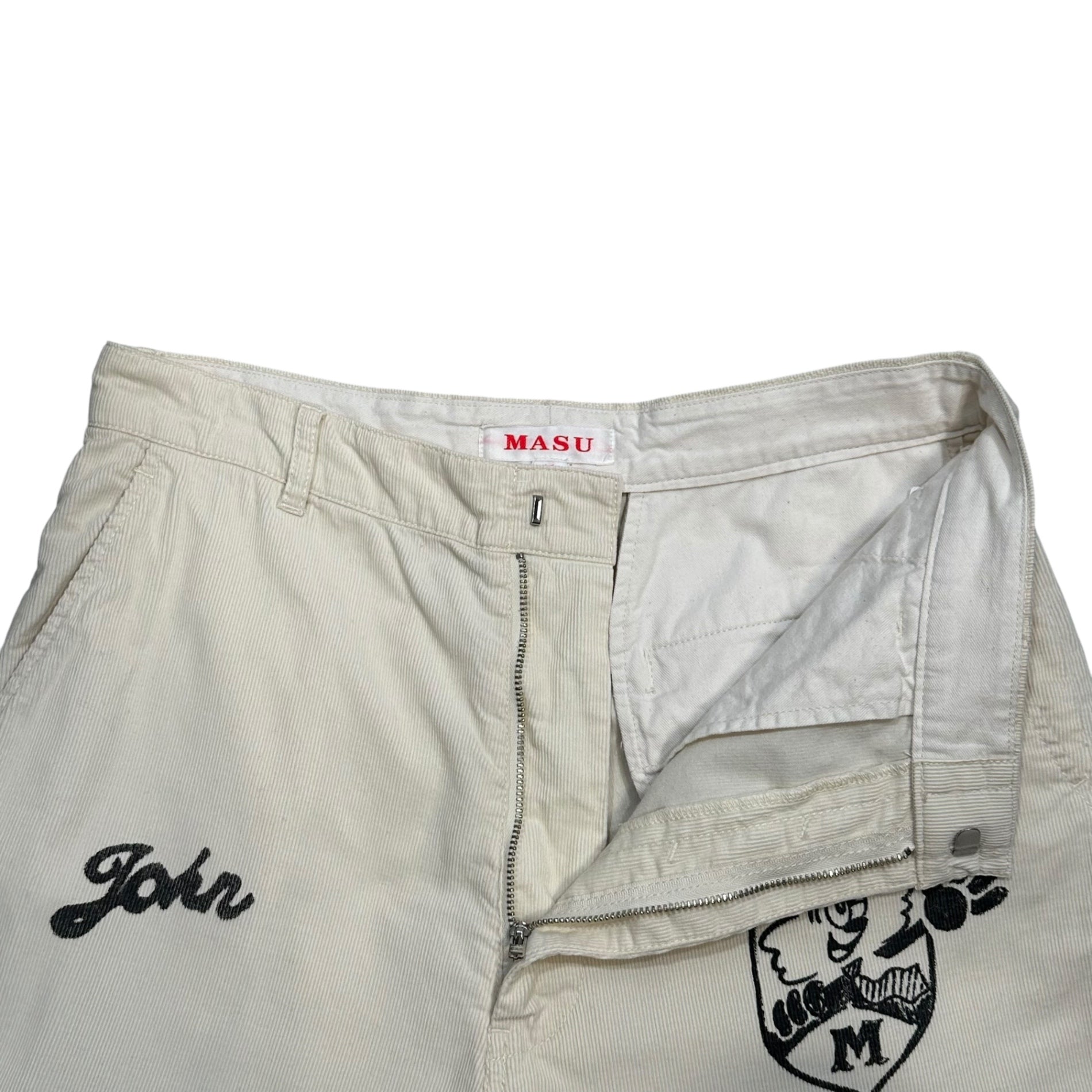 MASU(エムエーエスユー) 25SS "MASU X VERDY" M.B.C. MEMORIAL PANTS メモリアル パンツ M25K6PT009 46 ホワイト
