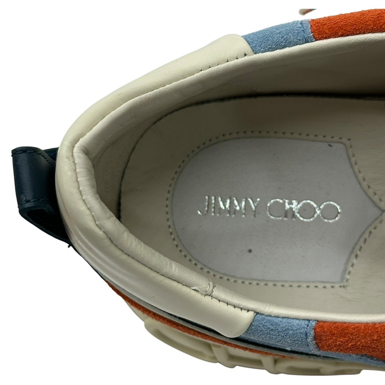 JIMMY CHOO(ジミーチュウ) RAINE スウェード レザー 厚底 スニーカー 40(25.5~26cm程度) オレンジ×ブルー