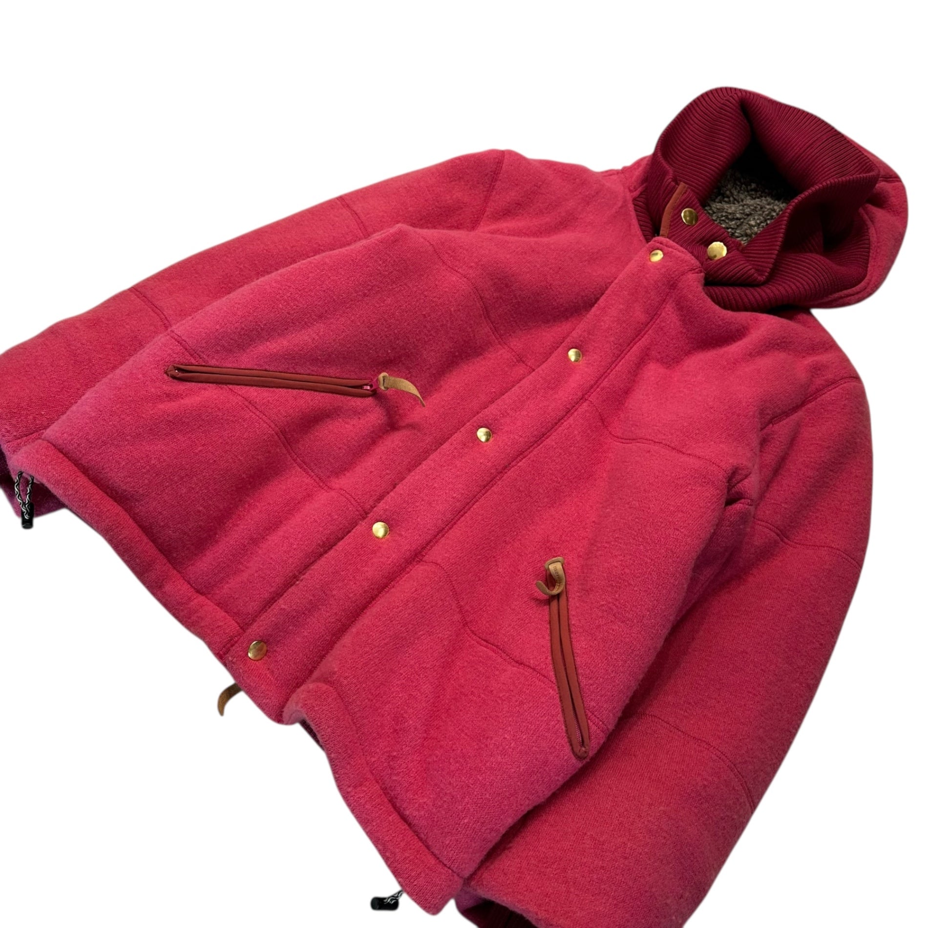 mercibeaucoup(メルシーボークー) Reversible Fleece Lined Big Hood Knit Jacket 裏ボア ビッグフード ニットジャケット MB33FC751 3(L程度) ピンク