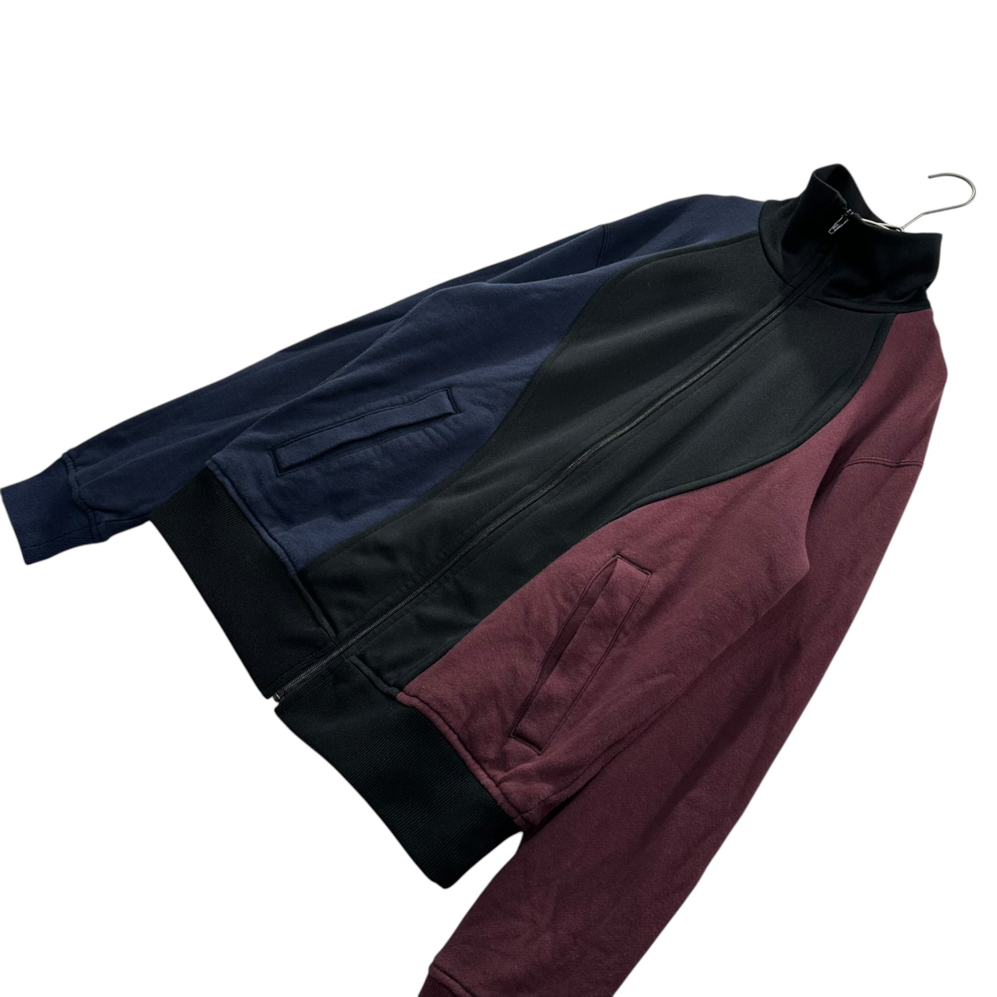 COMME des GARCONS HOMME DEUX(コムデギャルソンオムドゥ) 21AW Asymmetrical Zip-Up Track Jacket  アシンメトリー ジップアップ トラック ジャケット DH-T004 S ブラック×ワインレッド×ネイビー AD2021