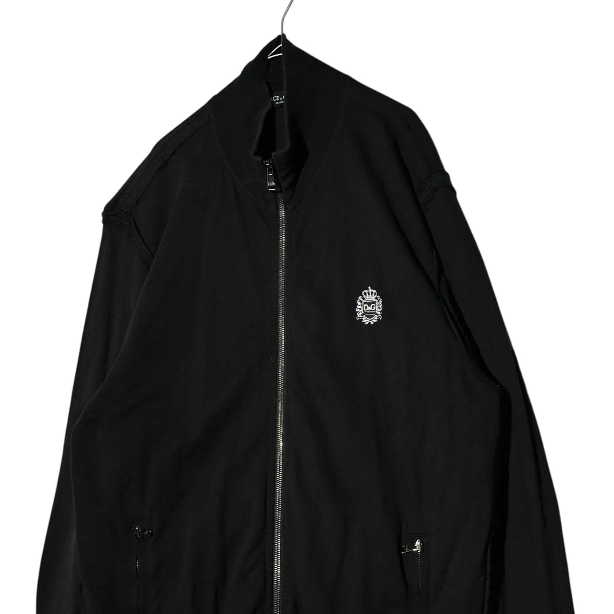 DOLCE&GABBANA(ドルチェ&ガッバーナドルガバ) One-point logo zip-up track jacket ワンポイントロゴ ジップアップ トラック ジャケット G9V36G/G7HN5 50(L) ブラック