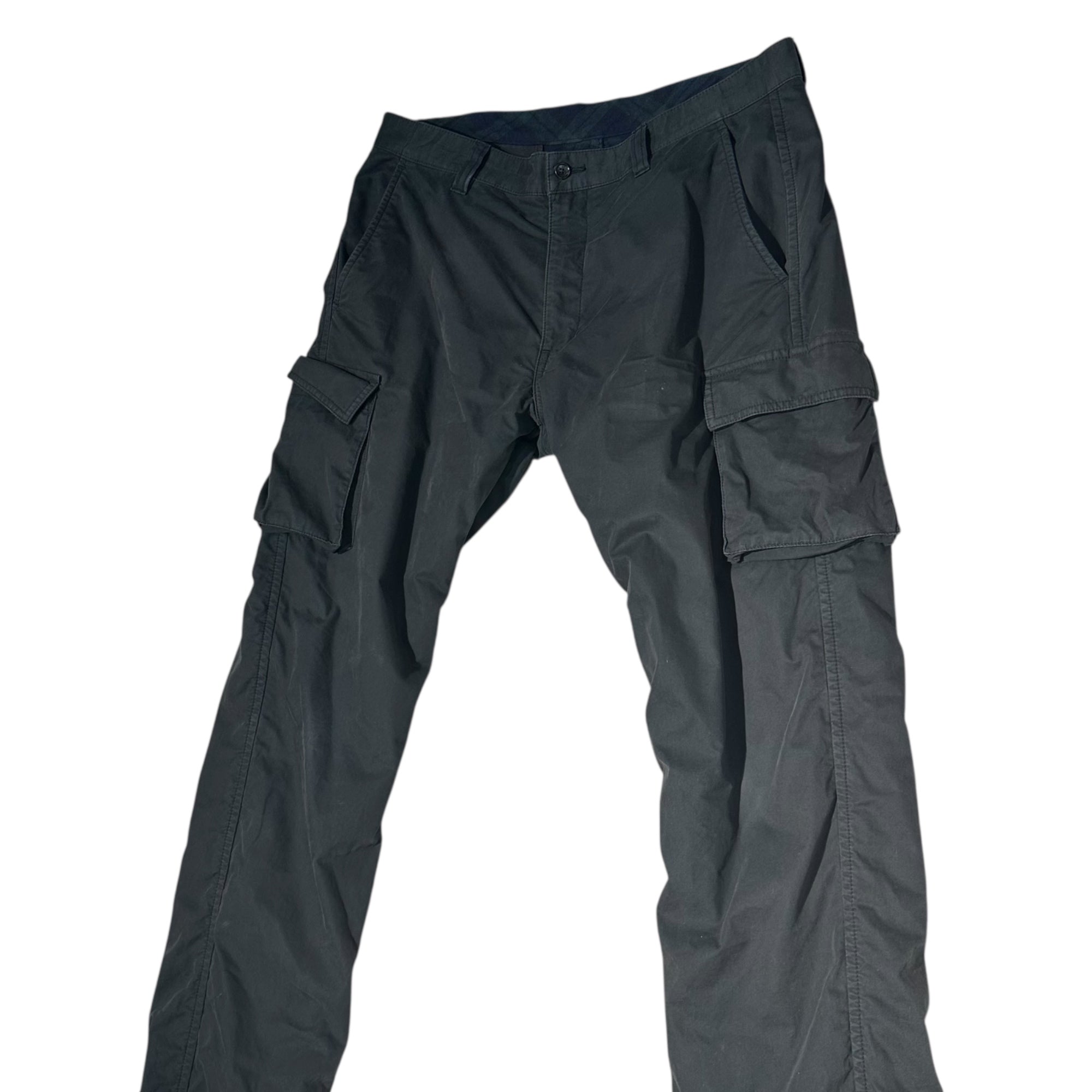 COMME des GARCONS HOMME(コムデギャルソンオム) 10AW Lined cotton cargo pants 裏地チェック コットン カーゴ パンツ HF-P067 M ブラック AD2010