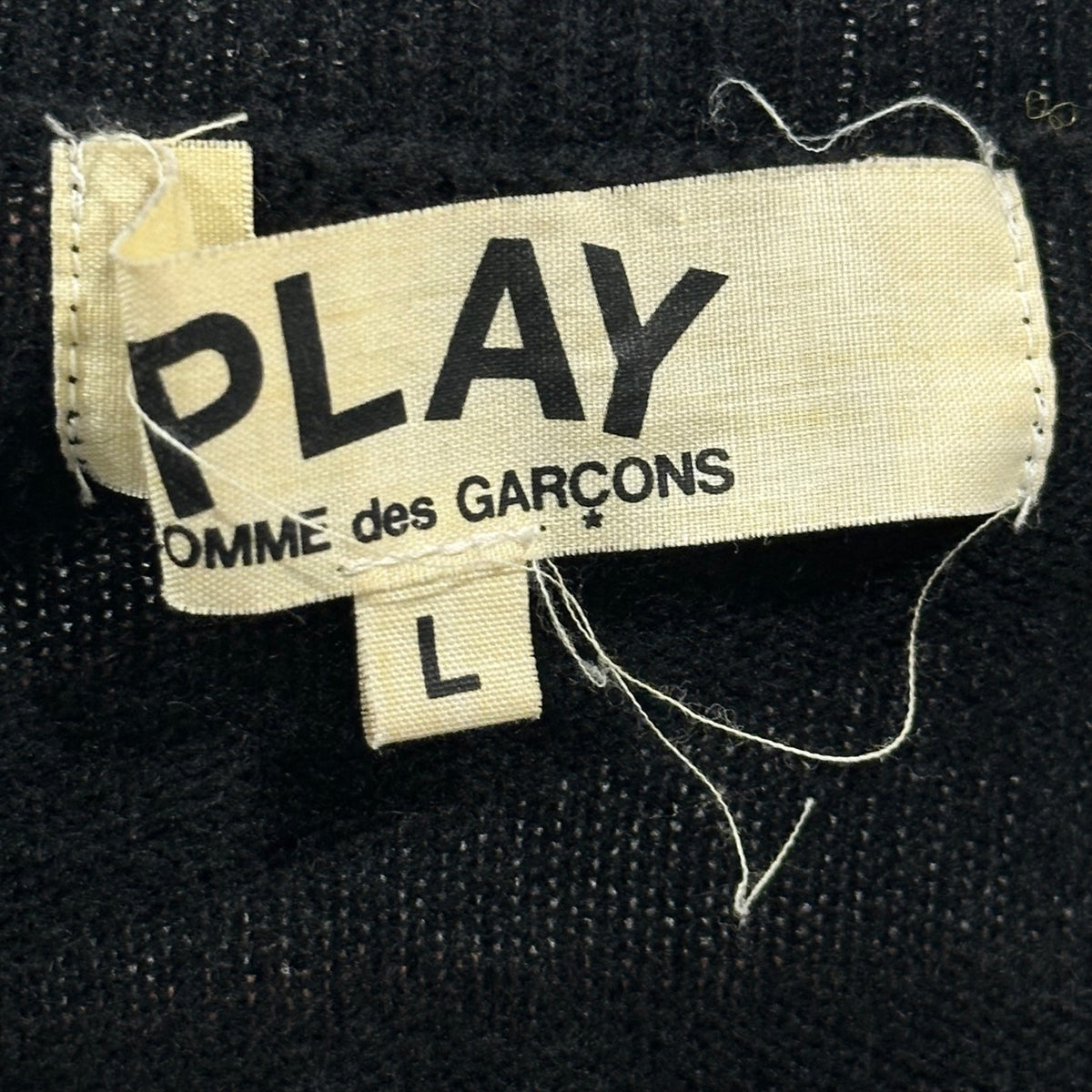 PLAY COMME des GARCONS(プレイコムデギャルソン) 2000's Heart Patch Crewneck Knit Cardigan ハート ワッペン クルーネック ニット カーディガン AZ-N007 L ブラック AD2005