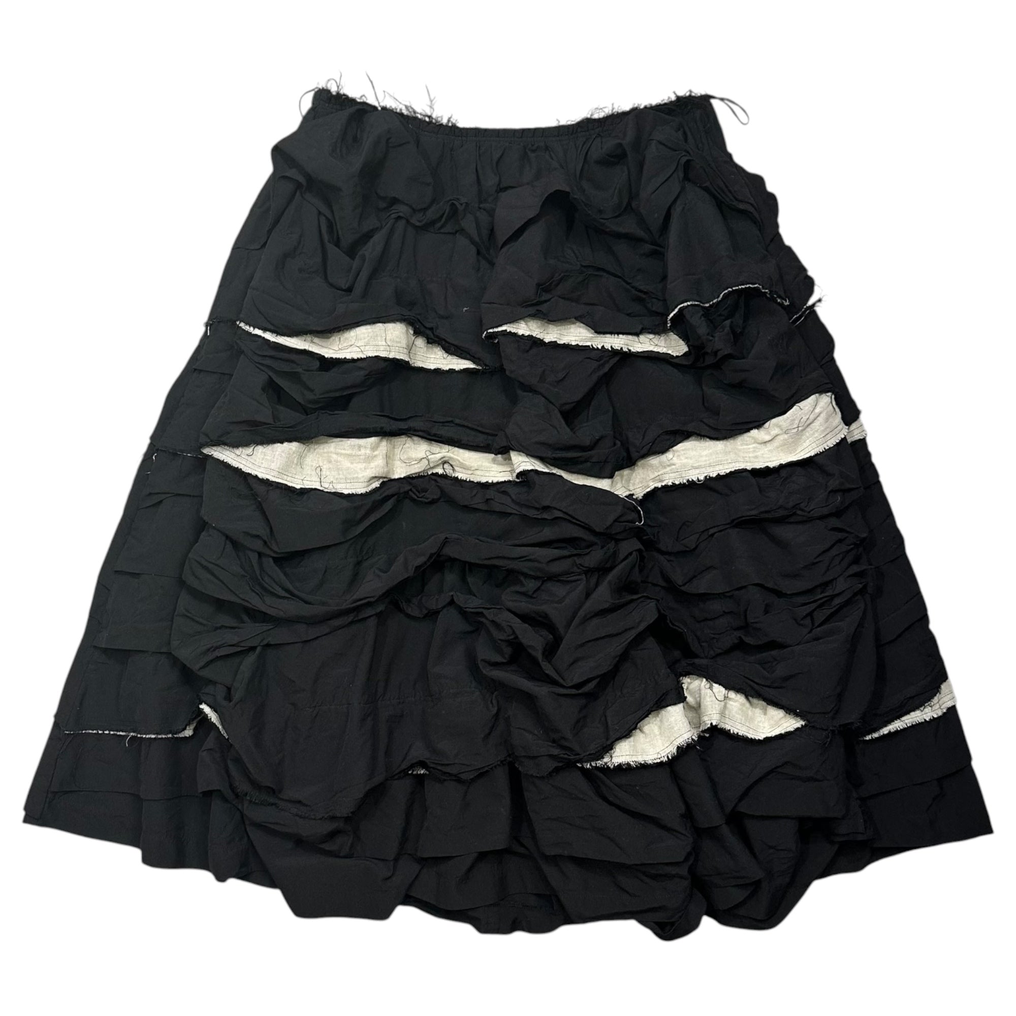 COMME des GARCONS COMME des GARCONS(コムデギャルソンコムデギャルソン) 2023SS Spiral Tiered Ruffled Skirt スパイラル ティアード フリル スカート RK-S014 M ブラック フレア カットオフ