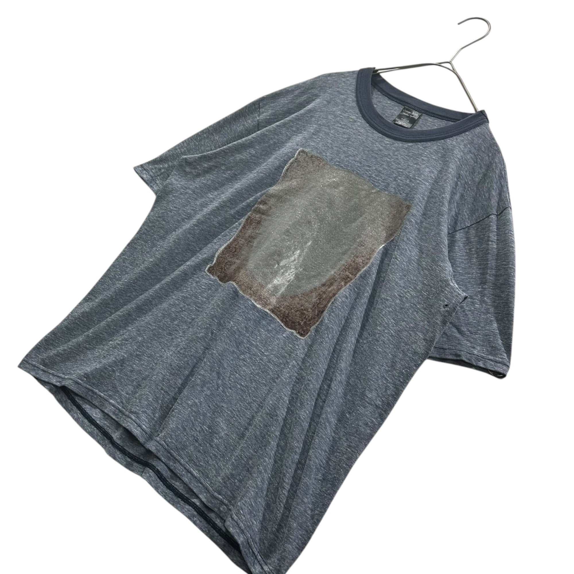 NUMBER (N)INE(ナンバーナイン) 03SS-AW Touch Me I'm Sick Mirror Design Trim T-Shirt カート期 ミラー トリム Tシャツ 3(M) ブルー 宮下貴裕 本人期