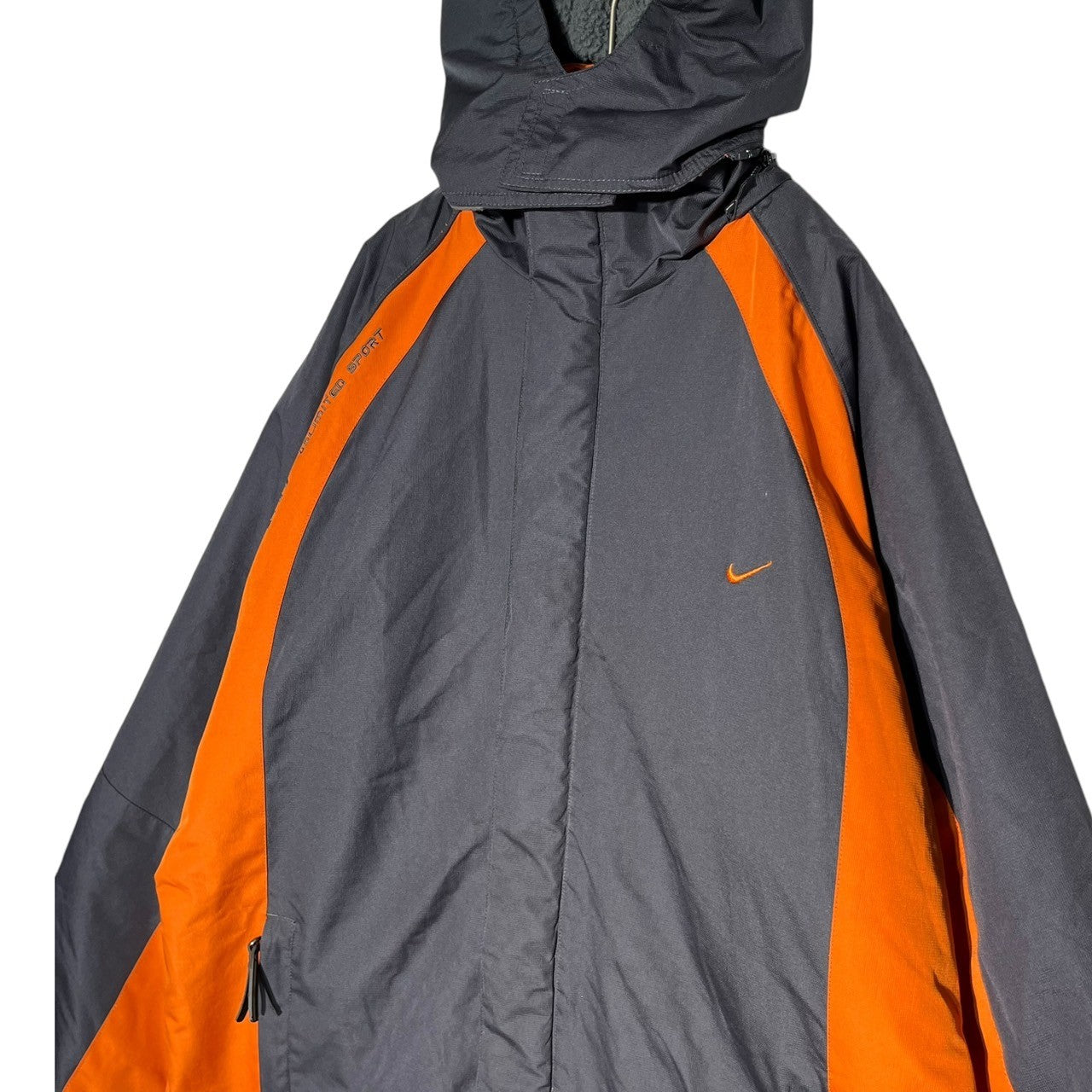 NIKE ACG(ナイキエーシージー) 00's Unlimited Sport Hooded Fleece Lined Jacket フリース マウンテンパーカー グレー×オレンジ ジャケット