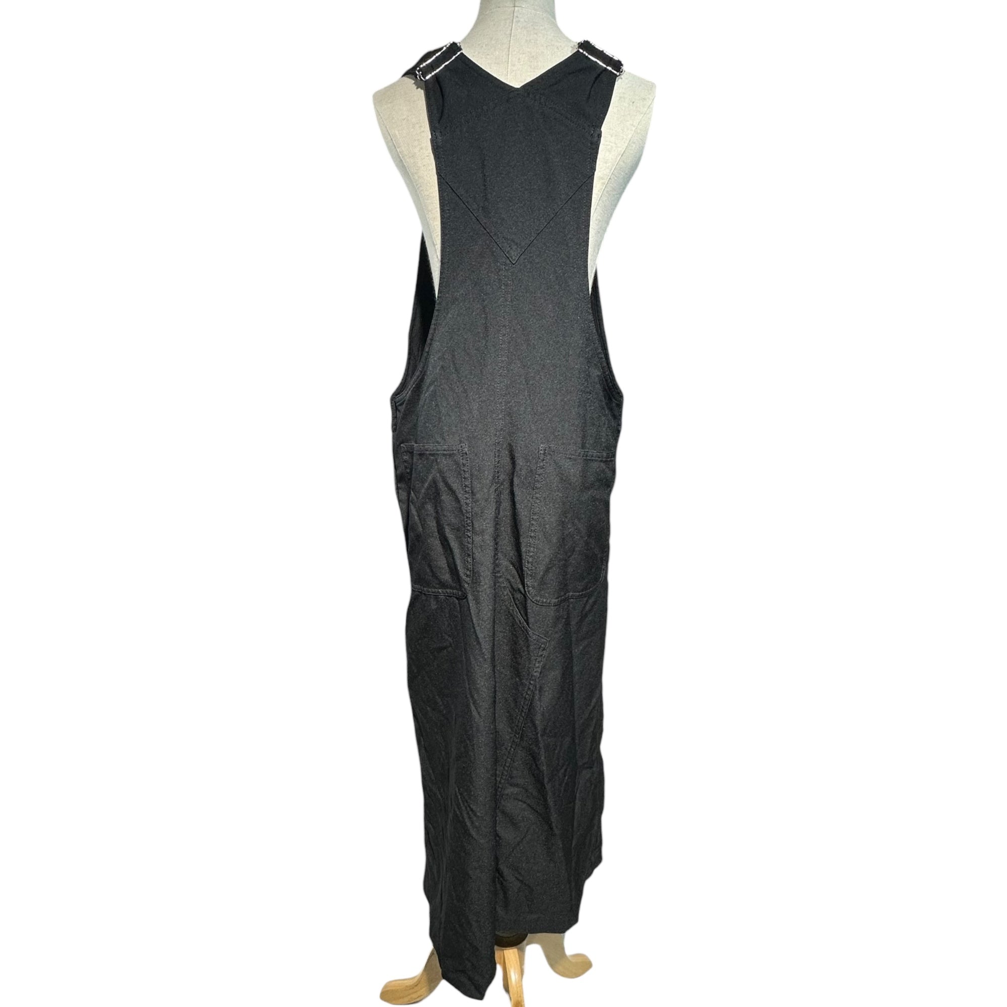 BLACK COMME des GARCONS(ブラックコムデギャルソン) 21AW Polyester Asymmetrical Jumper Skirt Overalls ポリエステル アシンメトリー ジャンパースカート オーバーオール 1H-A008 M ブラック AD2021