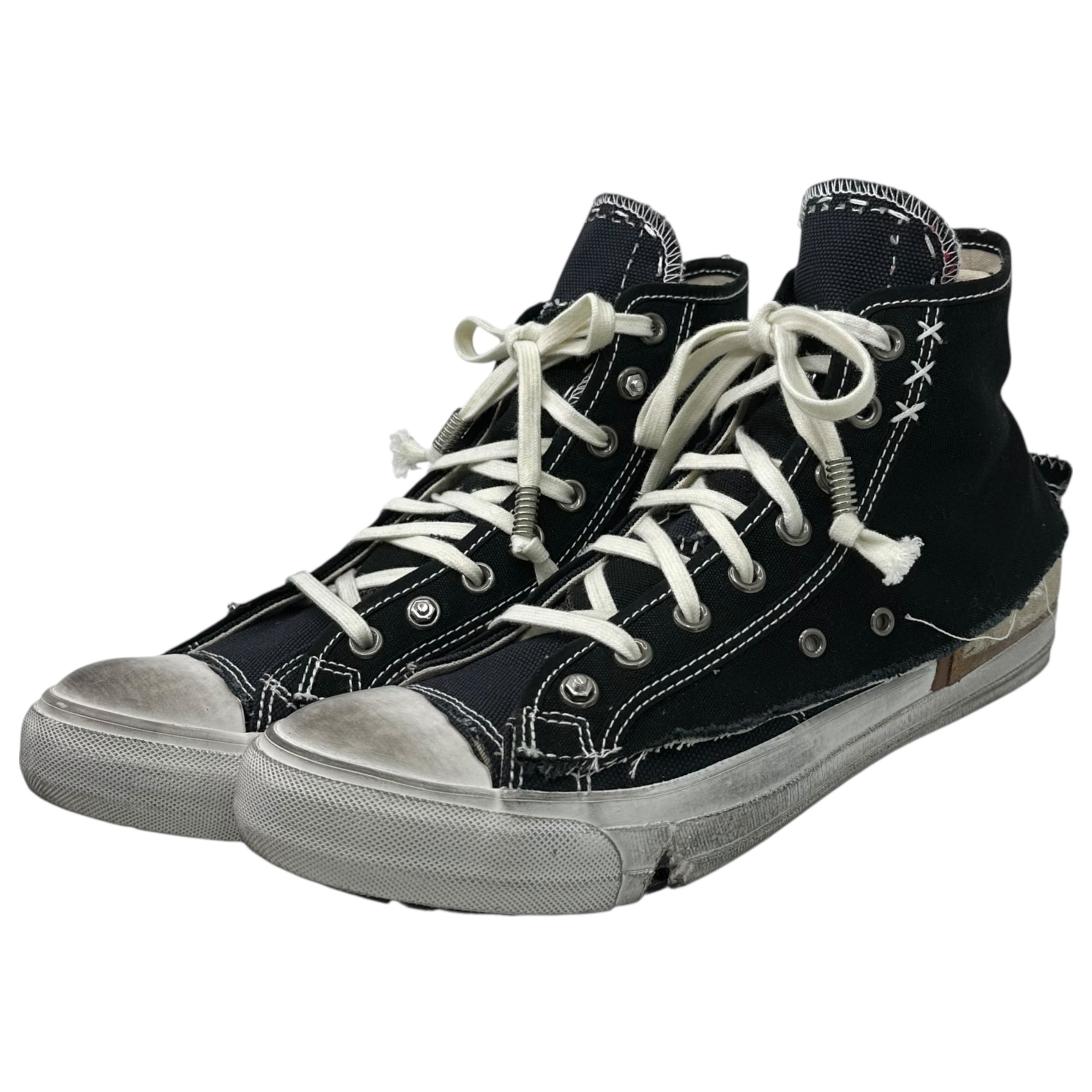 MAISON MARGIELA(メゾンマルジェラ) 25AW LOVE TO DEATH High top sneakers デストロイ 再構築 ハイカット スニーカー S97WS0082 41 ブラック