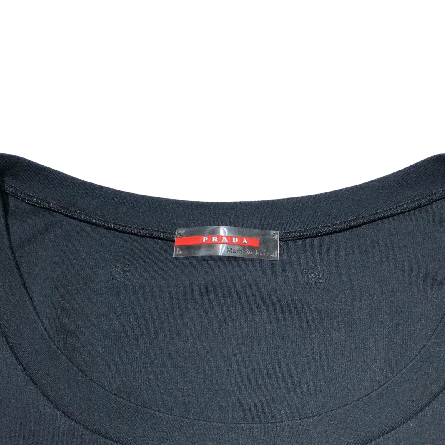 PRADA SPORT(プラダスポーツ) 00's back design line logo tank top バック デザイン ライン ロゴ タンクトップ M ブラック ノースリーブ カットソー Tシャツ