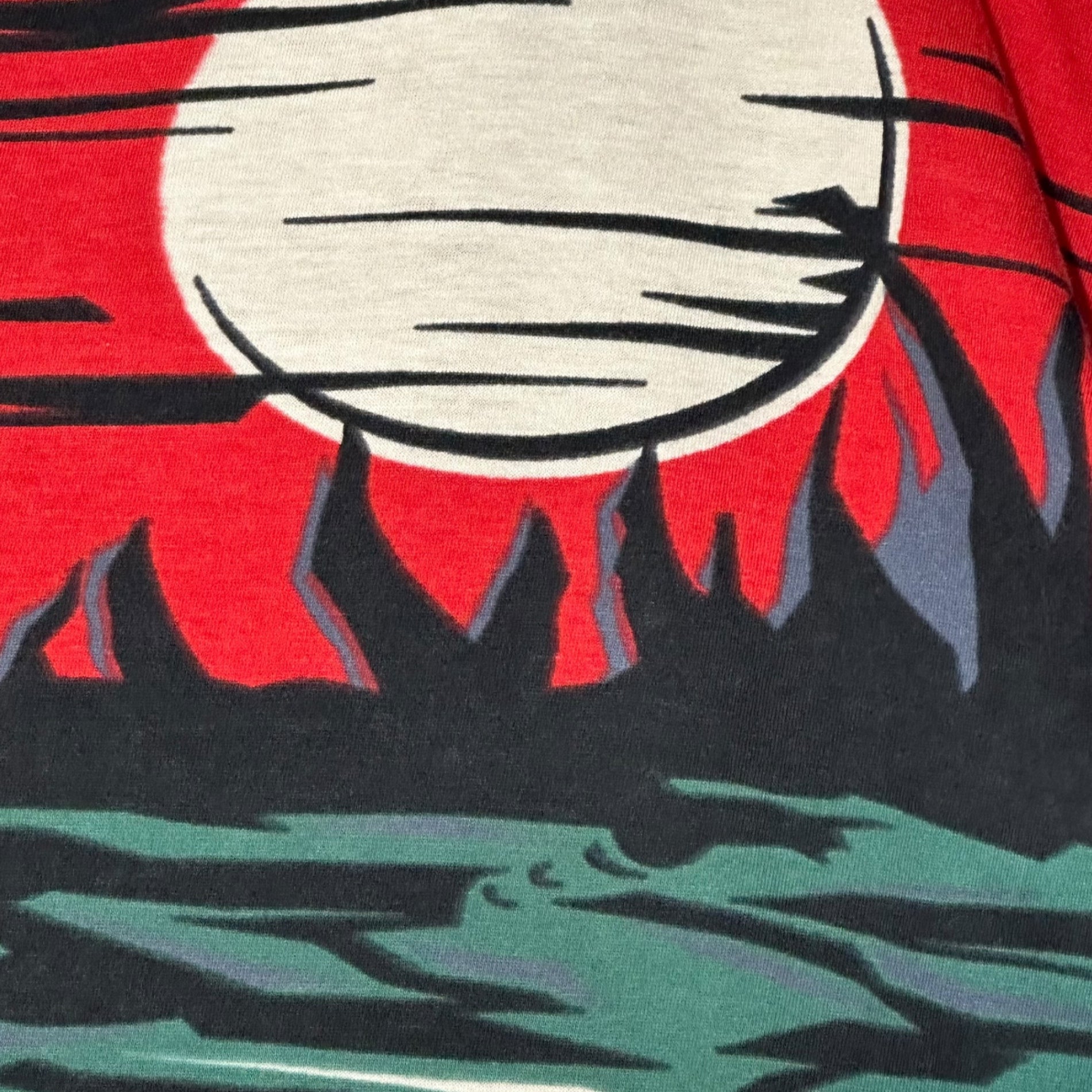 PRADA(プラダ) 14SS Sunset Multi T-shirt サンセット グラフィック Tシャツ S レッド×ブラック