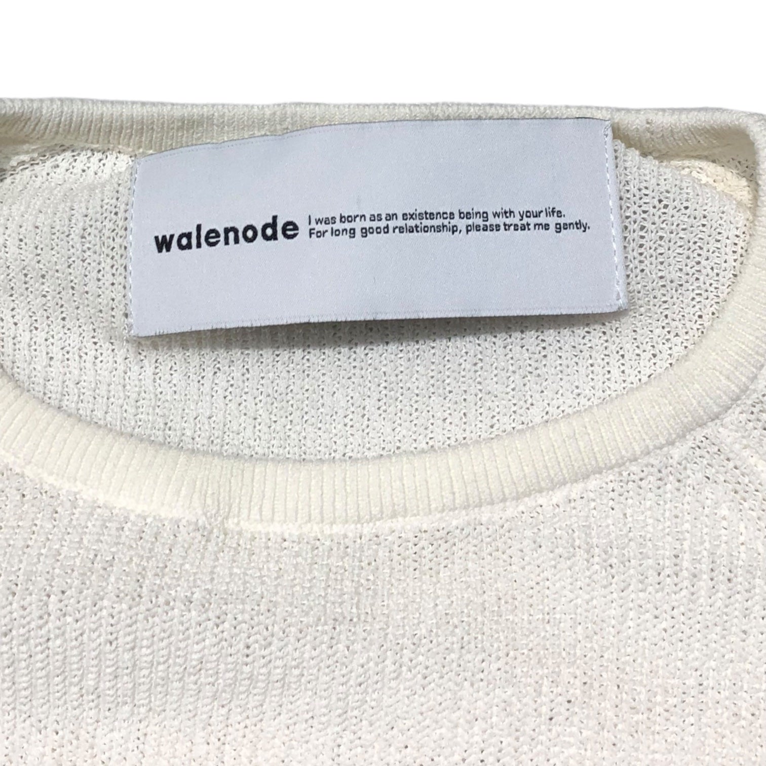 walenode(ウェルノード) 21SS ’和紙’S/S knit 半袖ニット カットソー Tシャツ W21-10ss102-kw 0(Sサイズ程度) ホワイト