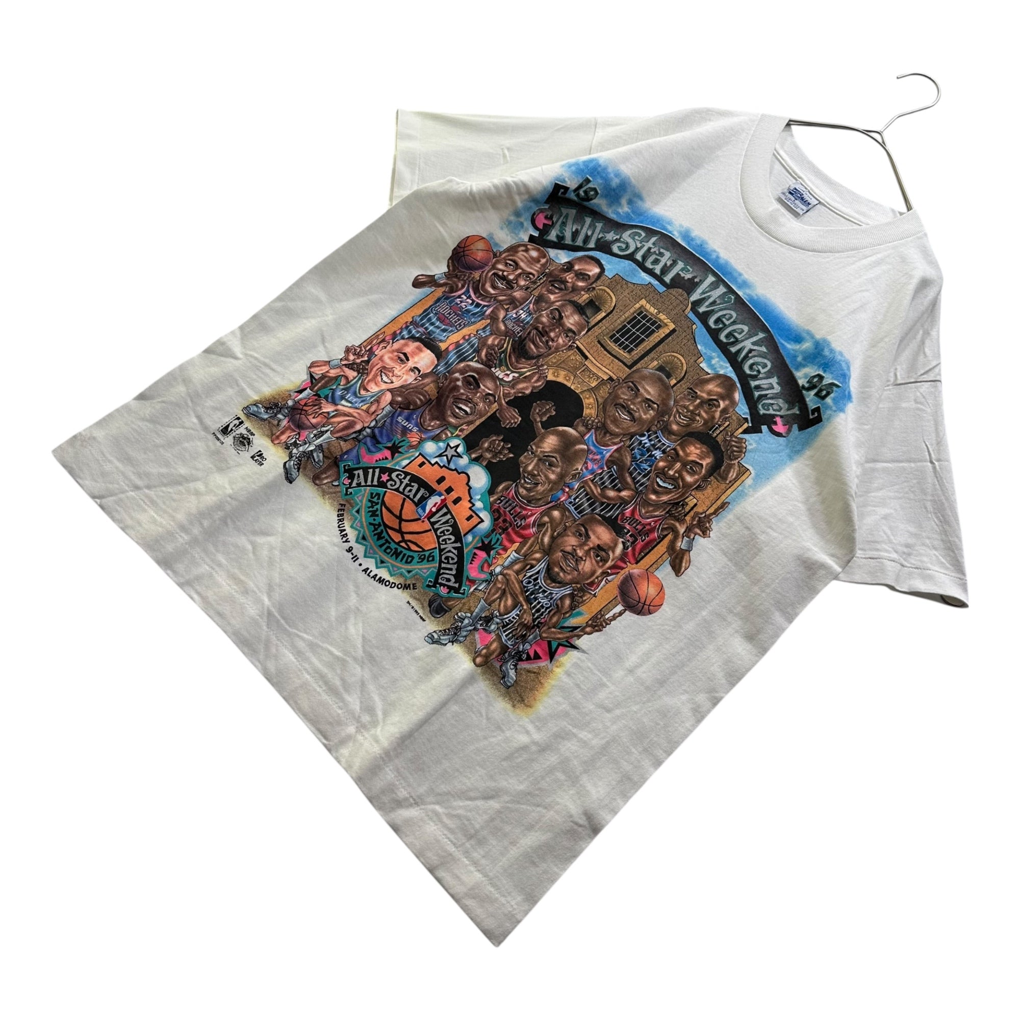 VINTAGE(ヴィンテージ) 1996 NBA All-Star Game T-shirt 96年 オールスター ゲーム Tシャツ L ホワイト×ブルー×ブラウン デッドストック