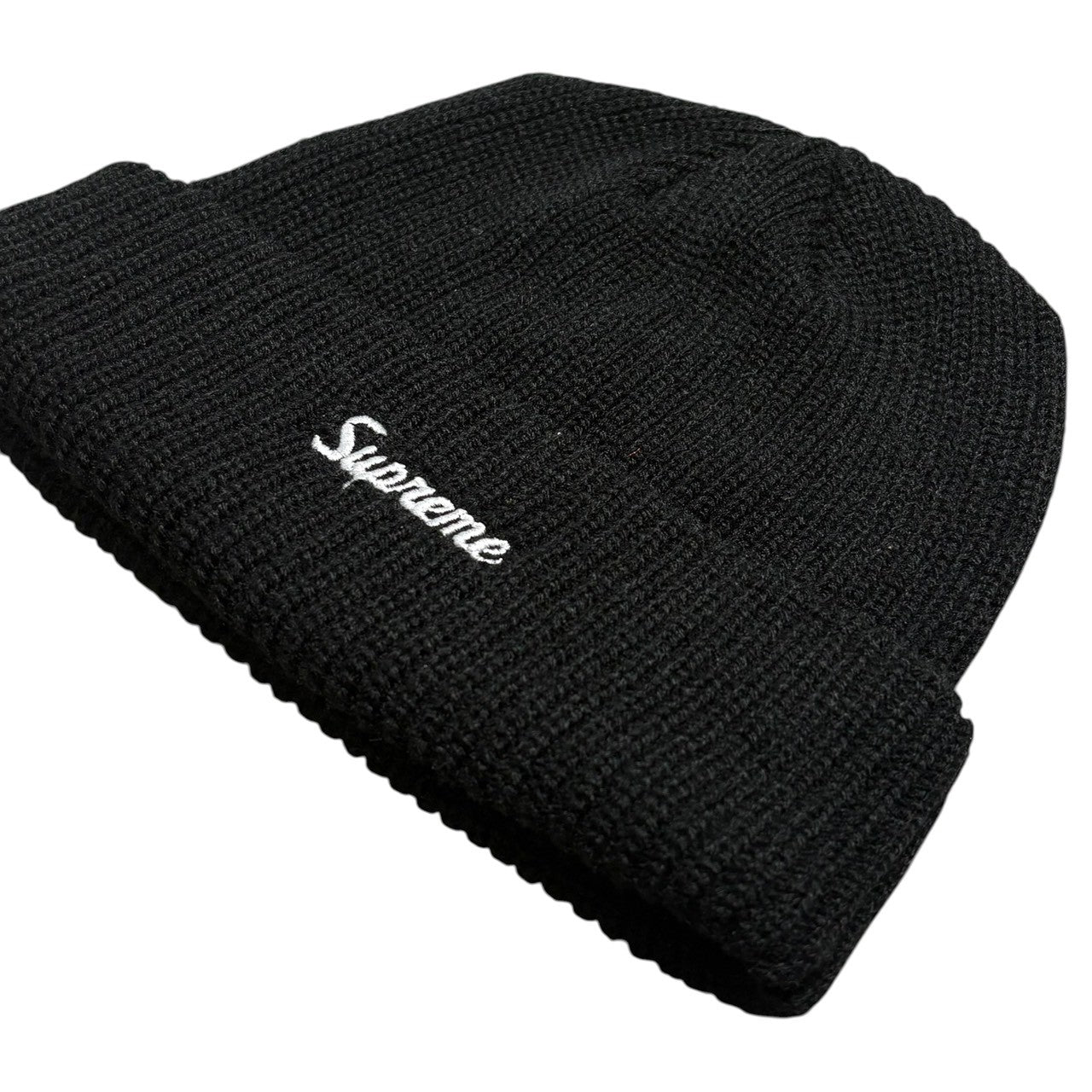 SUPREME(シュプリーム) 25AW LOOSE GAUGE BEANIE ルーズ ゲージ ビーニー  ブラック 25FW ロゴ ニット帽