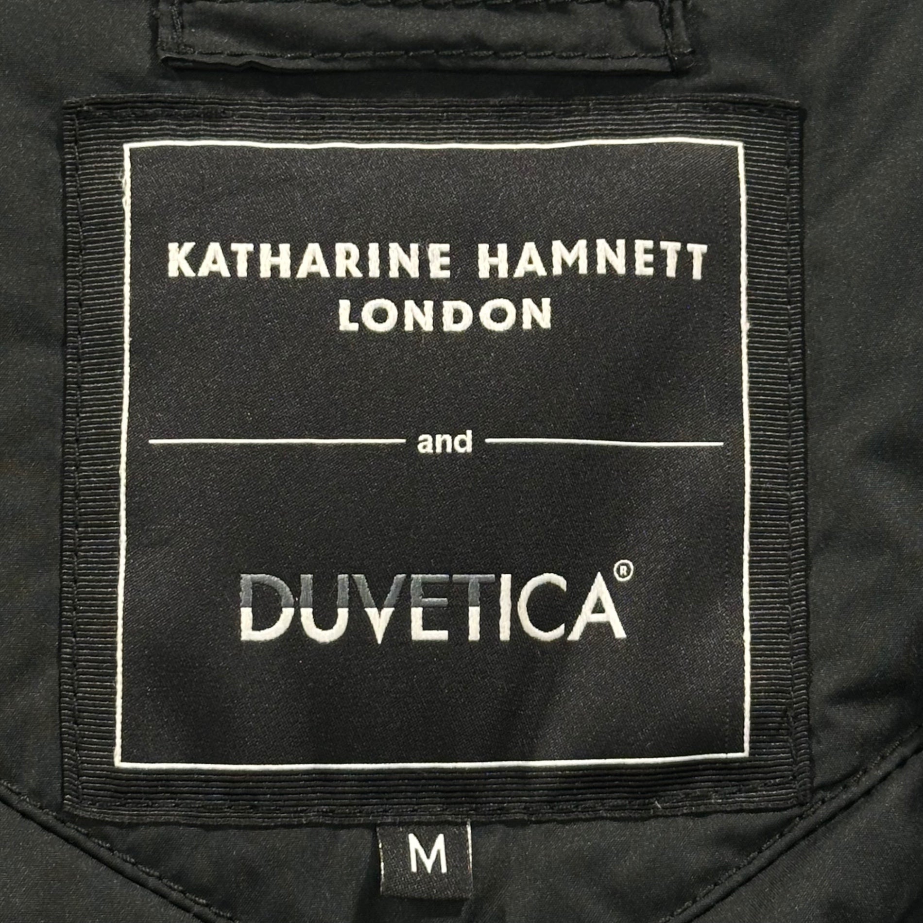 KATHARINE HAMNETT × DUVETICA(キャサリンハムネット × デュベティカ) Hooded Down Mods Coat フーデッド ダウン モッズコート KH-5 M ブラック 2018AW コラボモデル