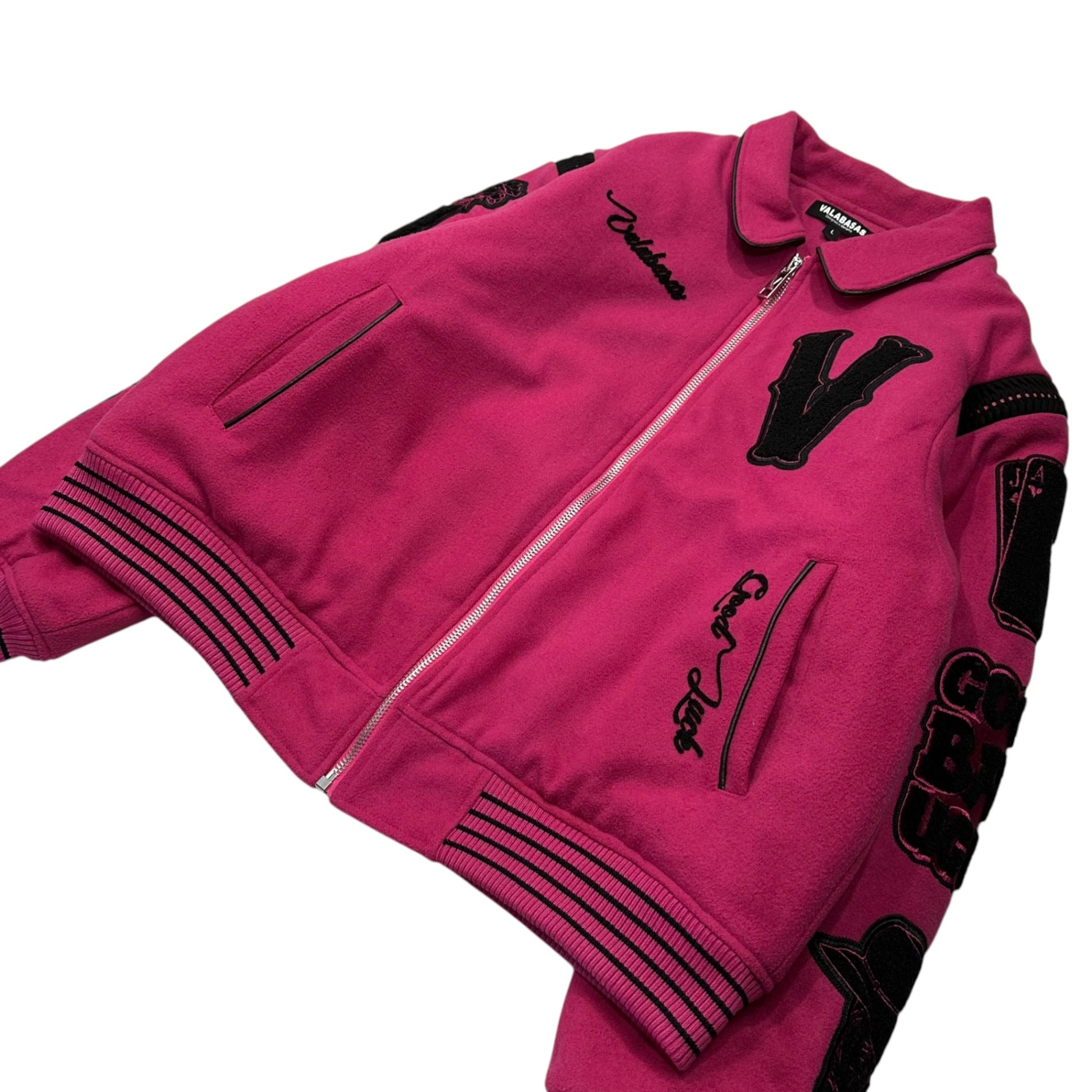 VALABASAS(ヴァラバサス) "Wild Bunch" Letterman Jacket ワイルド バンチ レターマン ジャケット 101213012001 L ピンク