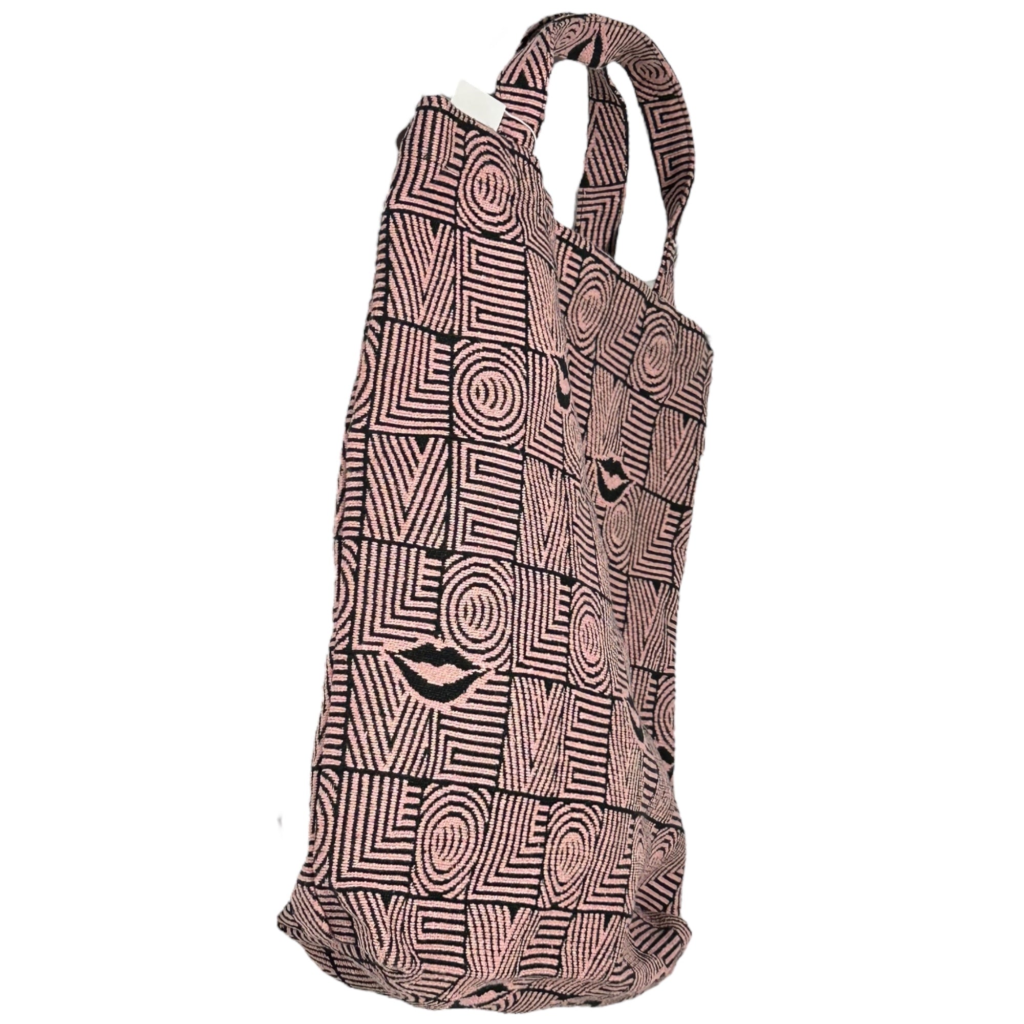 Bindu(ビンドゥー) Heavy Love Jacquard Tote Bag ヘビーラブ ジャガード トートバッグ 23092116000610 FREE ピンク×ブラック