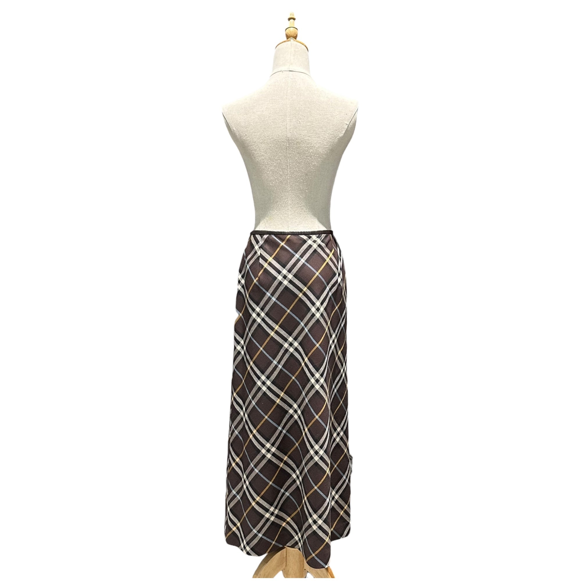 BURBERRY LONDON(バーバリーロンドン) Tartan Maxi Skirt タータン チェック ロング スカート FXA87-049 38 ブラウン
