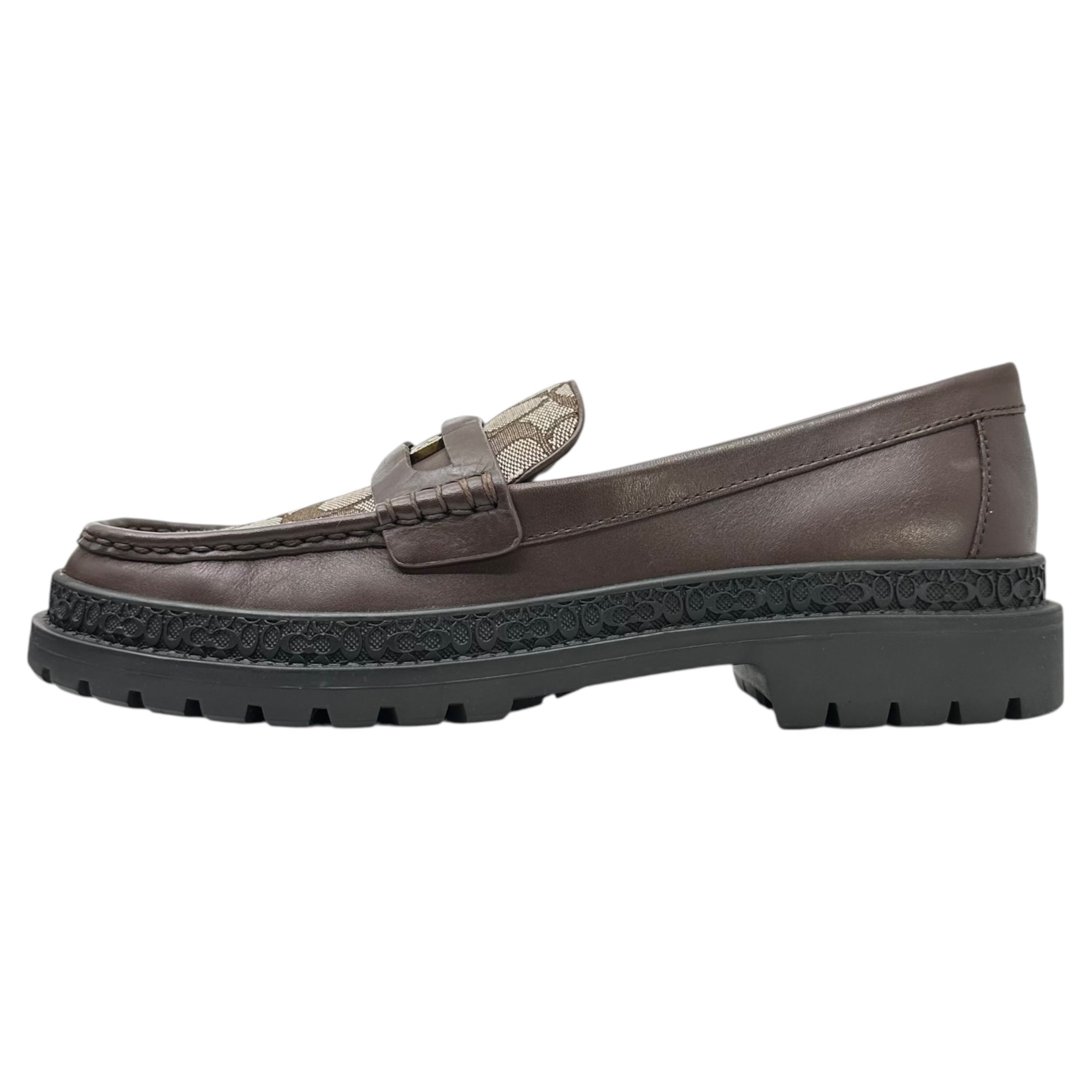 COACH(コーチ) 23AW Signature Coin Loafer - Jacquard シグネチャー コイン ローファー - ジャカード CC833 8.5(26.5cm程度) ブラウン 革靴 レザー シューズ 箱付