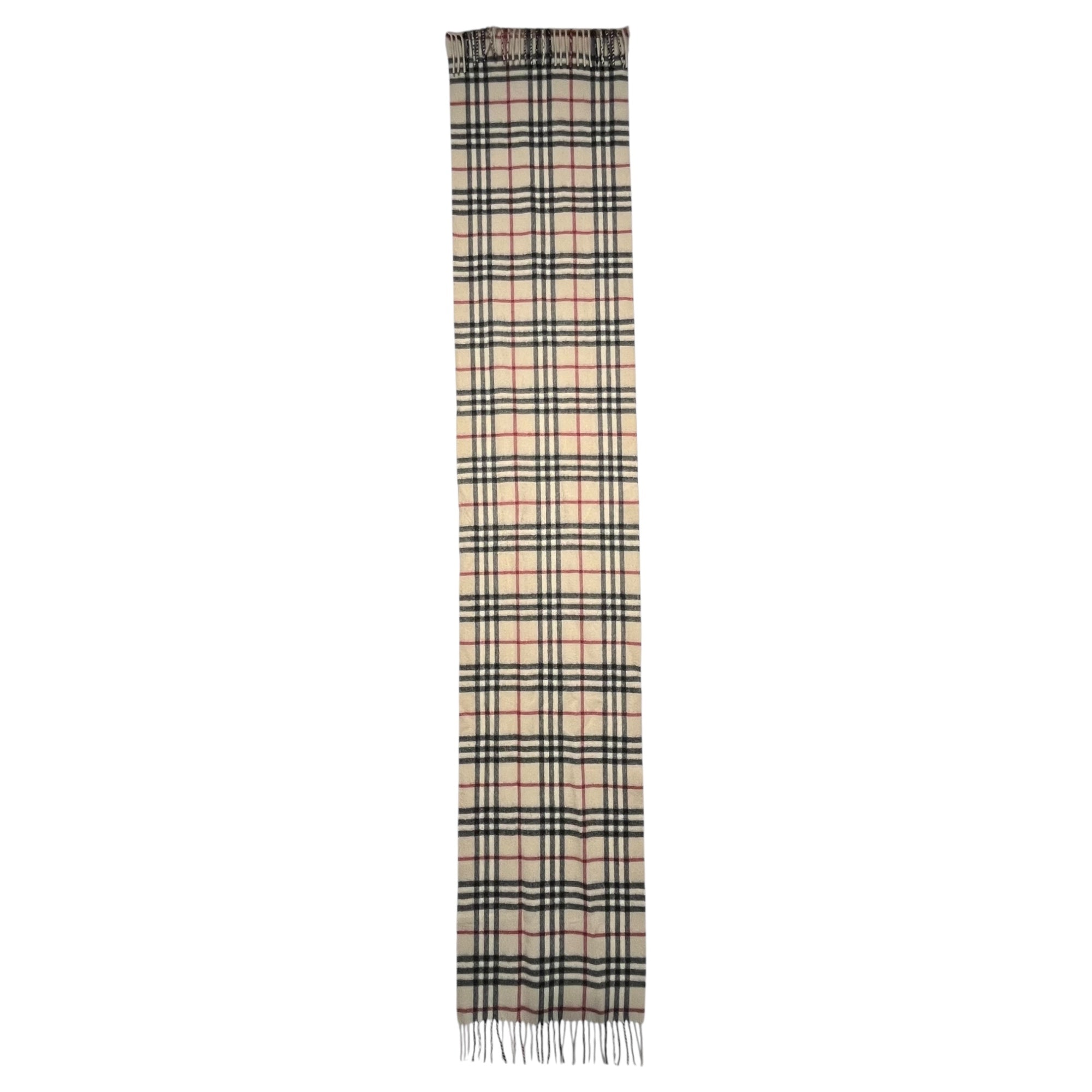 BURBERRY(バーバリー) Nova check cashmere muffler ノヴァ チェック カシミヤ マフラー カシミヤ100% アイボリー×ブラック×レッド